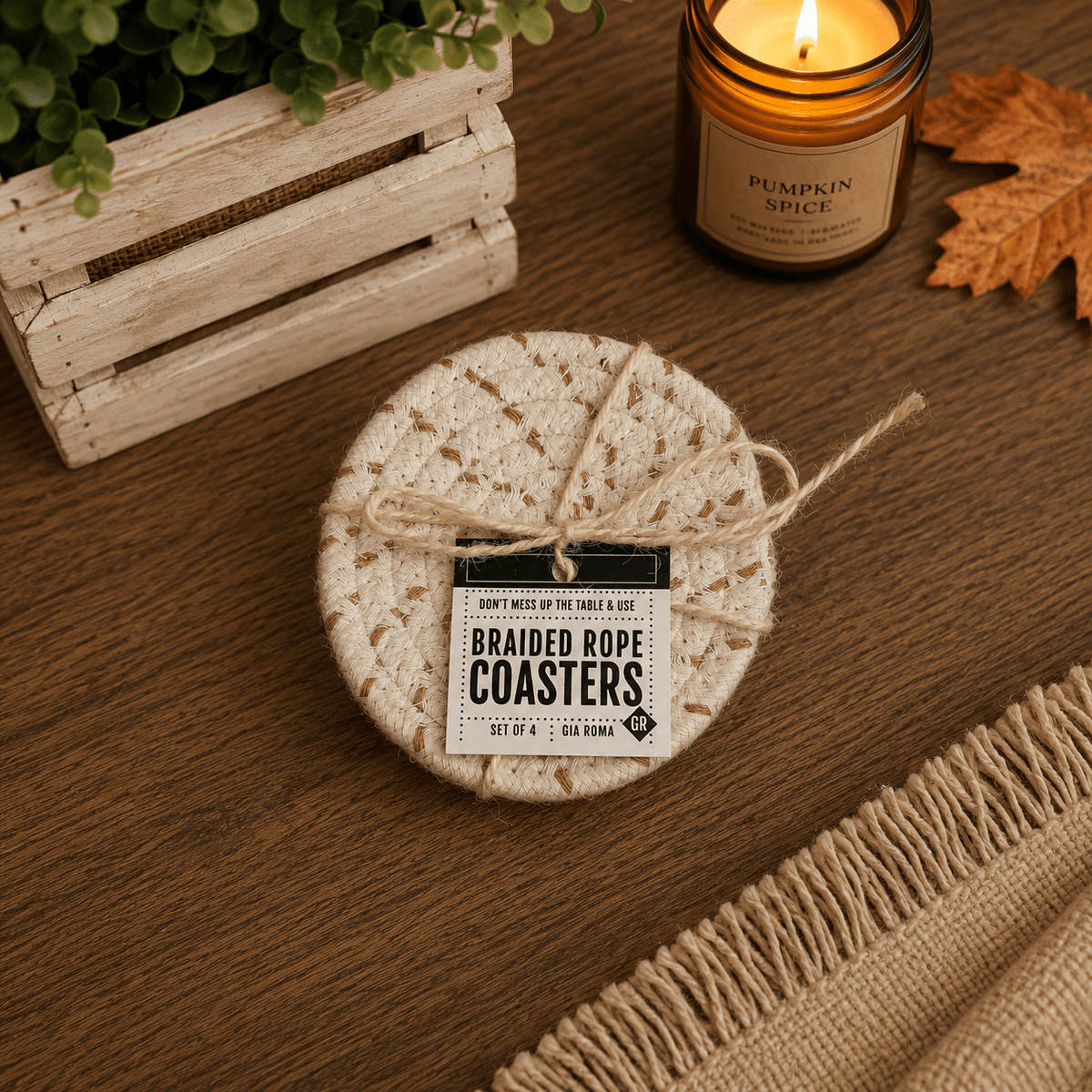 Fall Fabric Coasters - Armand’s Maison & Marché