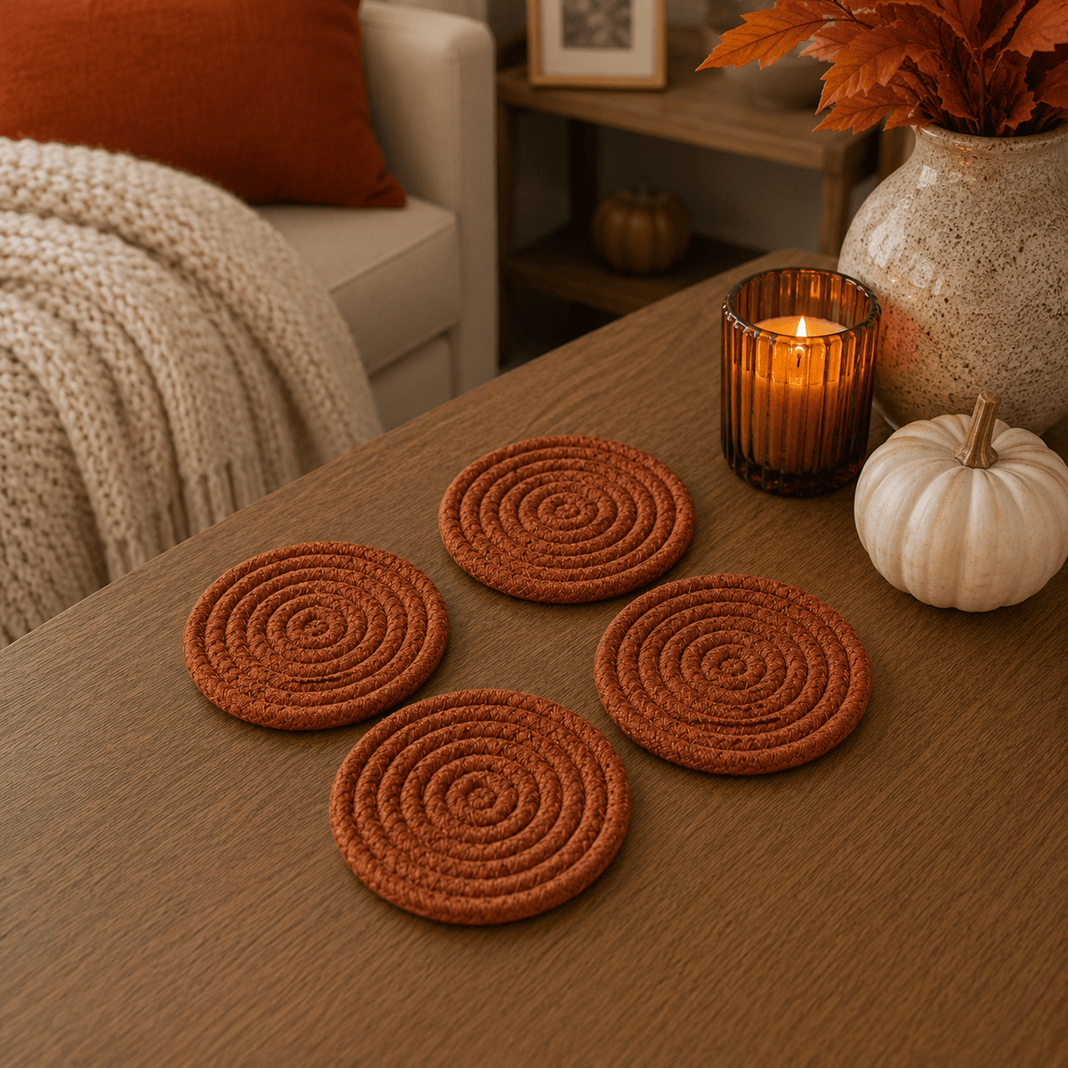 Fall Fabric Coasters - Armand’s Maison & Marché