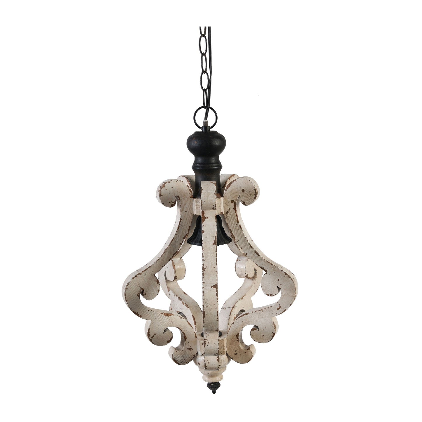 Farmhouse Chandeliar Distressed Pendant French Country Wood Chandelier For Living Room Foyer, Bulb Not Included - Antique Cream - Armand’s Maison & Marché