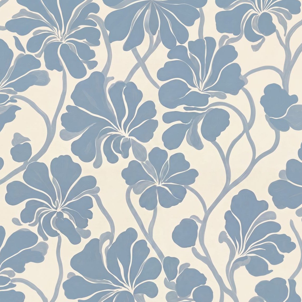 Fleurish Wallpaper – Soft Blue Floral - Armand’s Maison & Marché