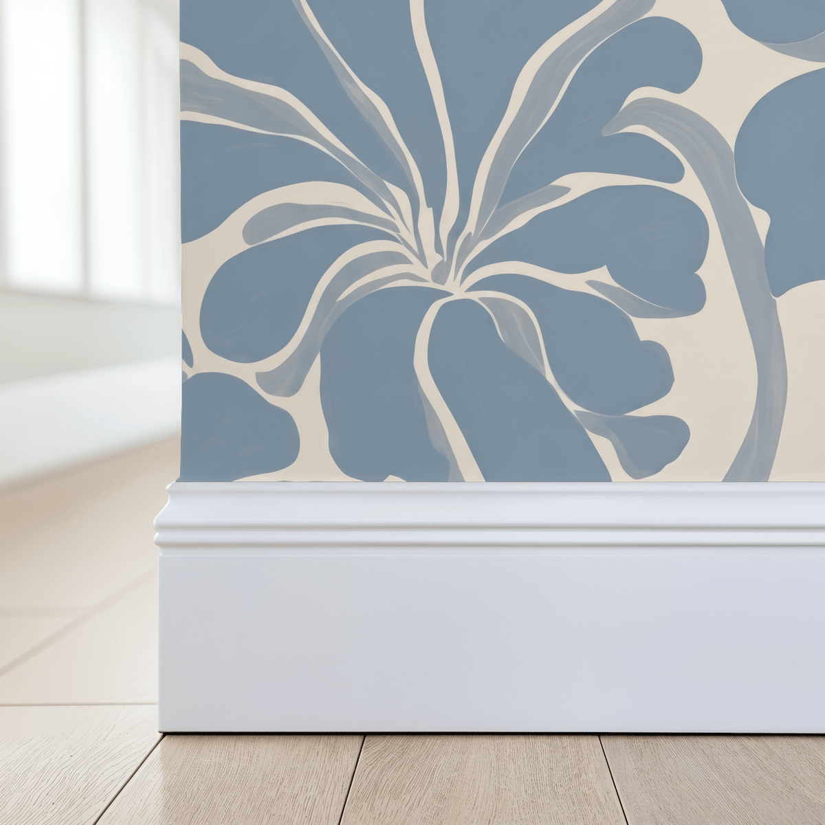 Fleurish Wallpaper – Soft Blue Floral - Armand’s Maison & Marché