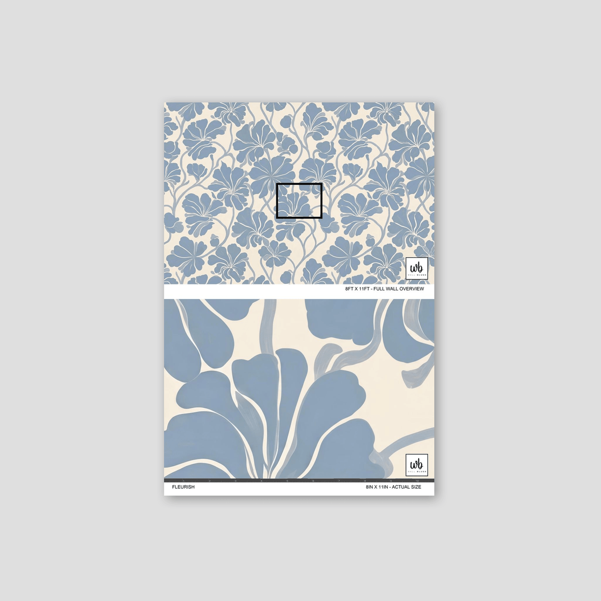 Fleurish Wallpaper – Soft Blue Floral - Armand’s Maison & Marché
