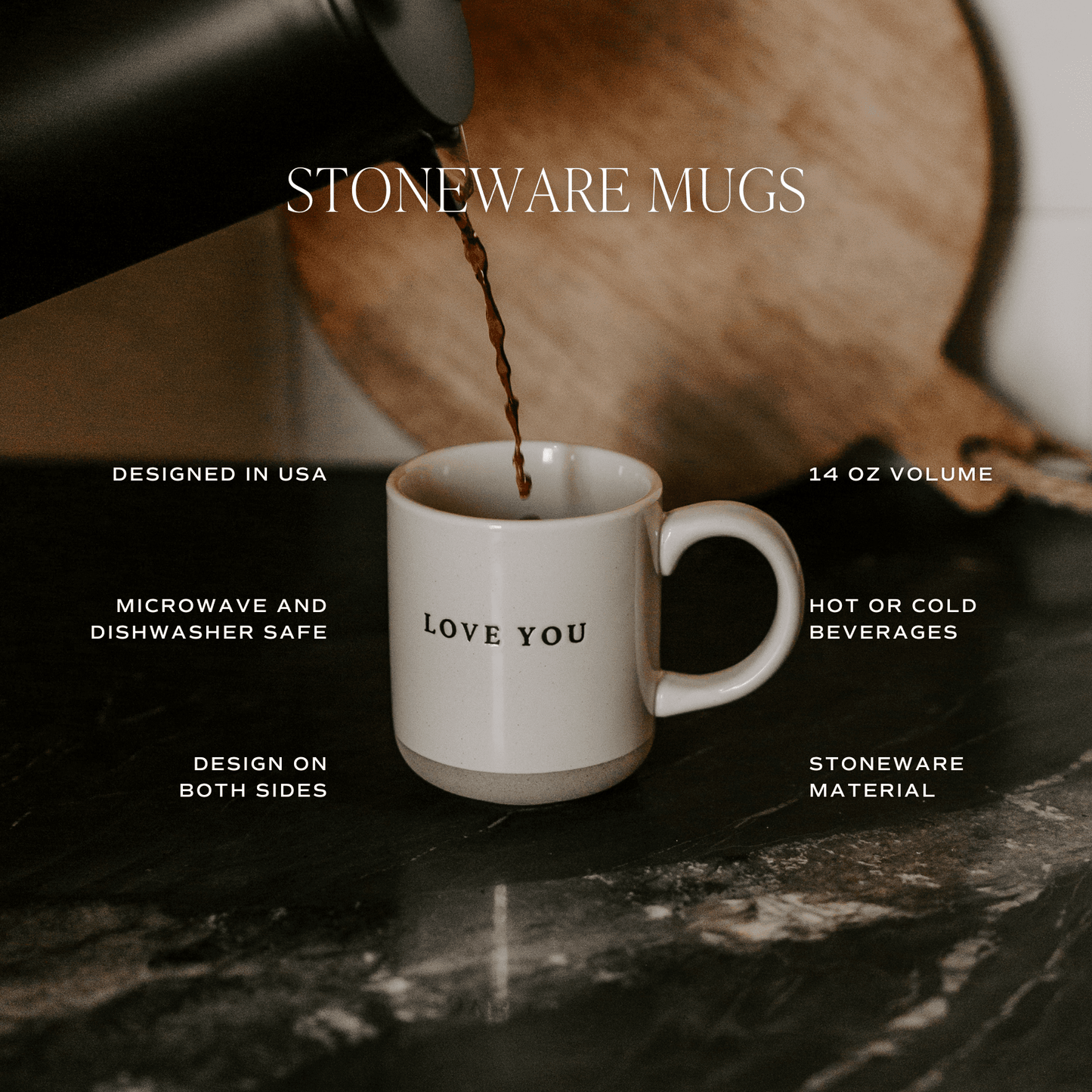 Floral 14 oz Stoneware Coffee Mug - Armand’s Maison & Marché