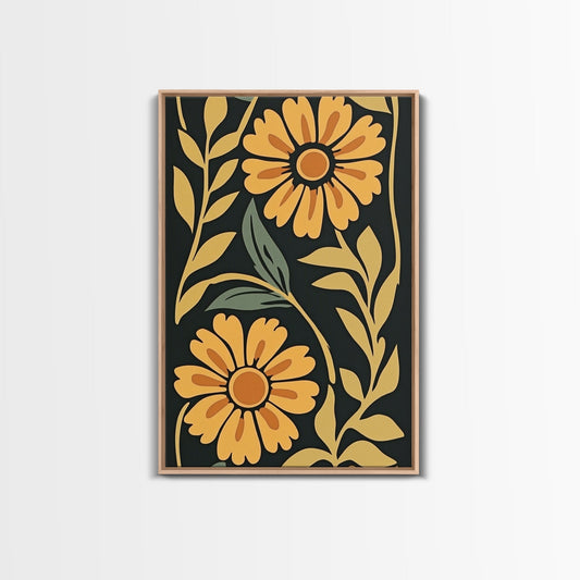 Flowers Painting Canvas Print, Retro Floral Botanical Flower Market Wall Art, Vintage Print, Flowers Painting, Floral Wall Art - Armand’s Maison & Marché