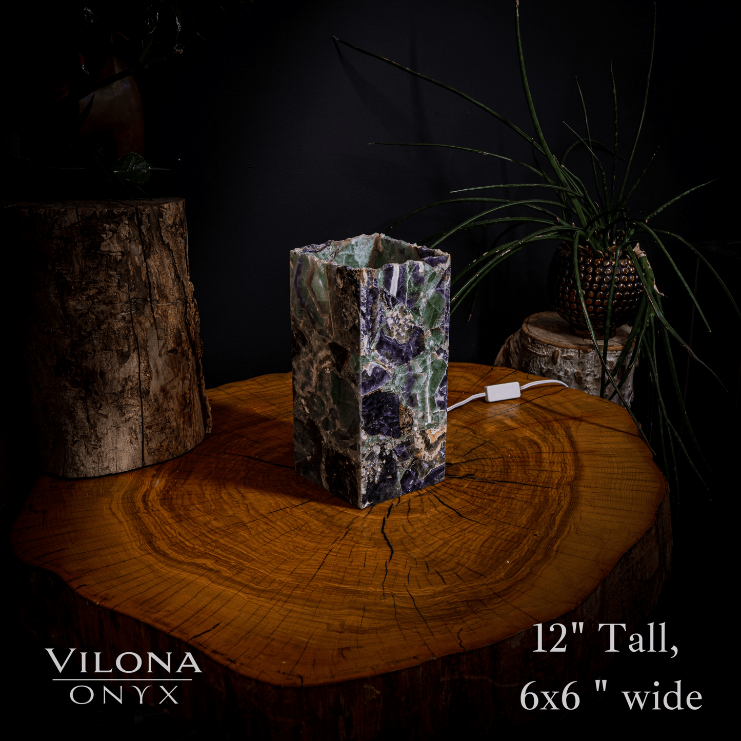 Fluorite Crystal Table Lamp 11 (Miniature Size) - Armand’s Maison & Marché