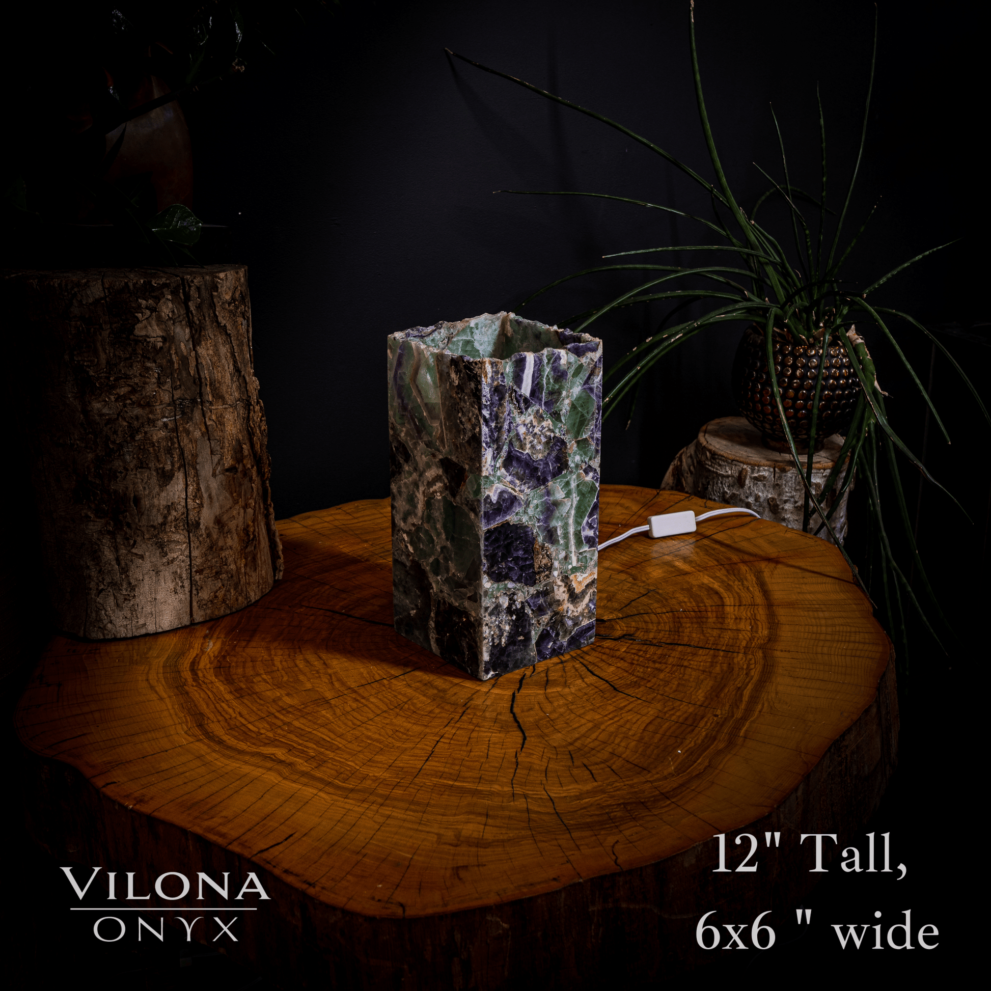 Fluorite Crystal Table Lamp 11 (Miniature Size) - Armand’s Maison & Marché