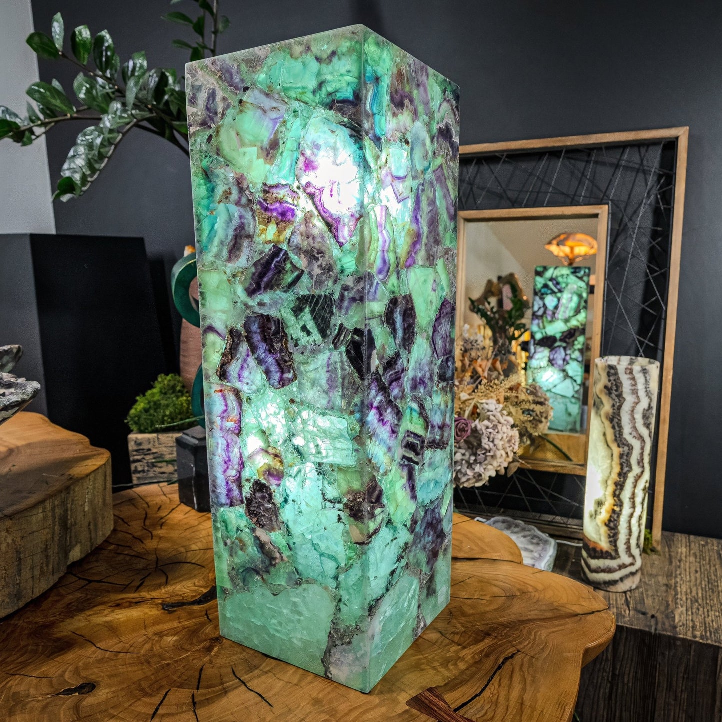 Fluorite Crystal Table Lamp (Medium Size) 3 - Armand’s Maison & Marché