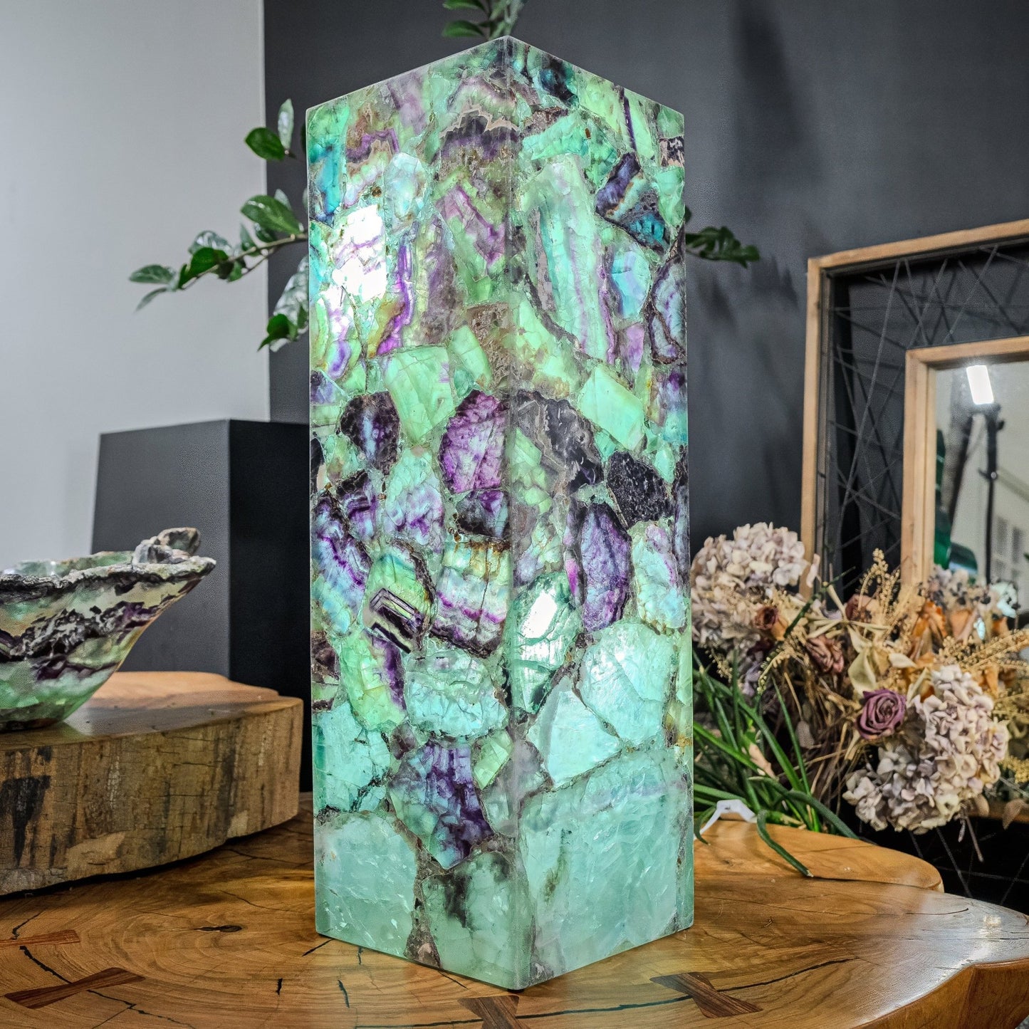 Fluorite Crystal Table Lamp (Medium Size) 3 - Armand’s Maison & Marché