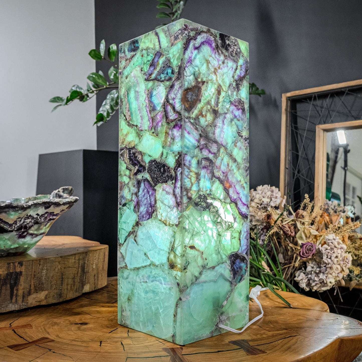 Fluorite Crystal Table Lamp (Medium Size) 3 - Armand’s Maison & Marché