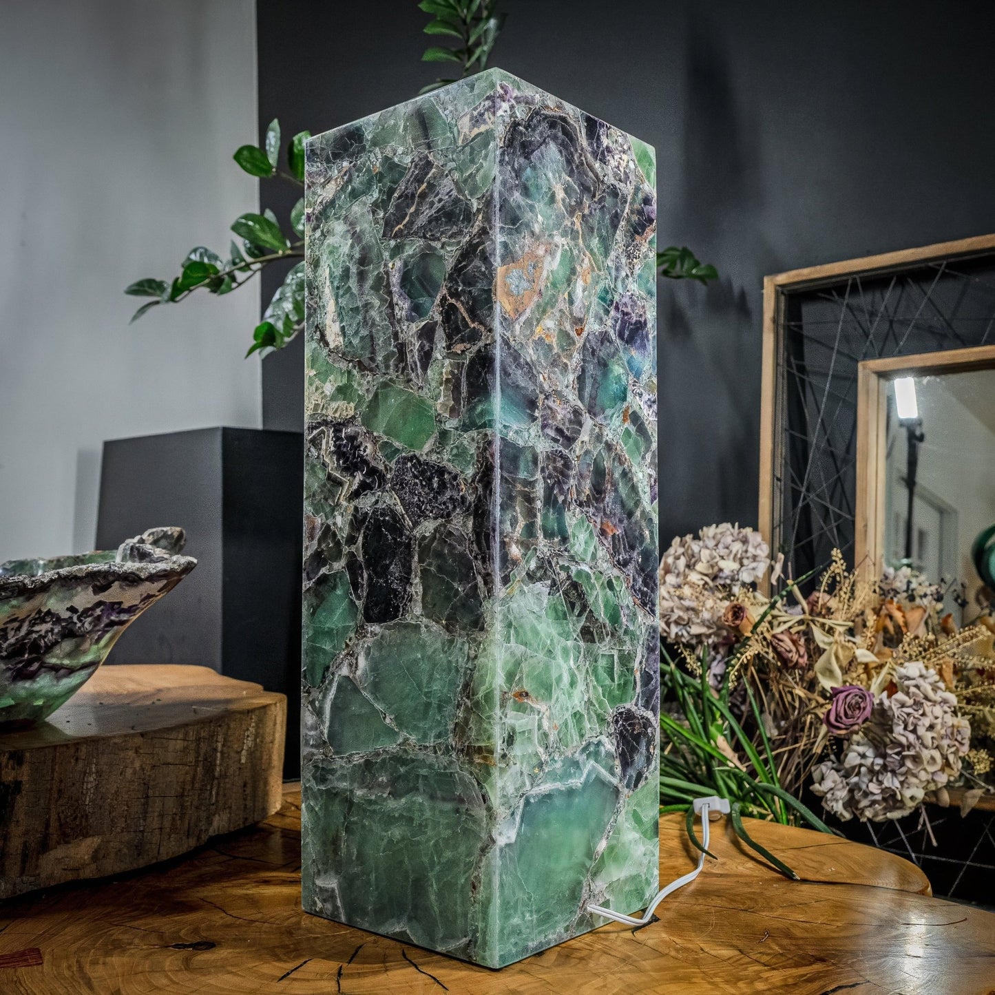 Fluorite Crystal Table Lamp (Medium Size) 3 - Armand’s Maison & Marché