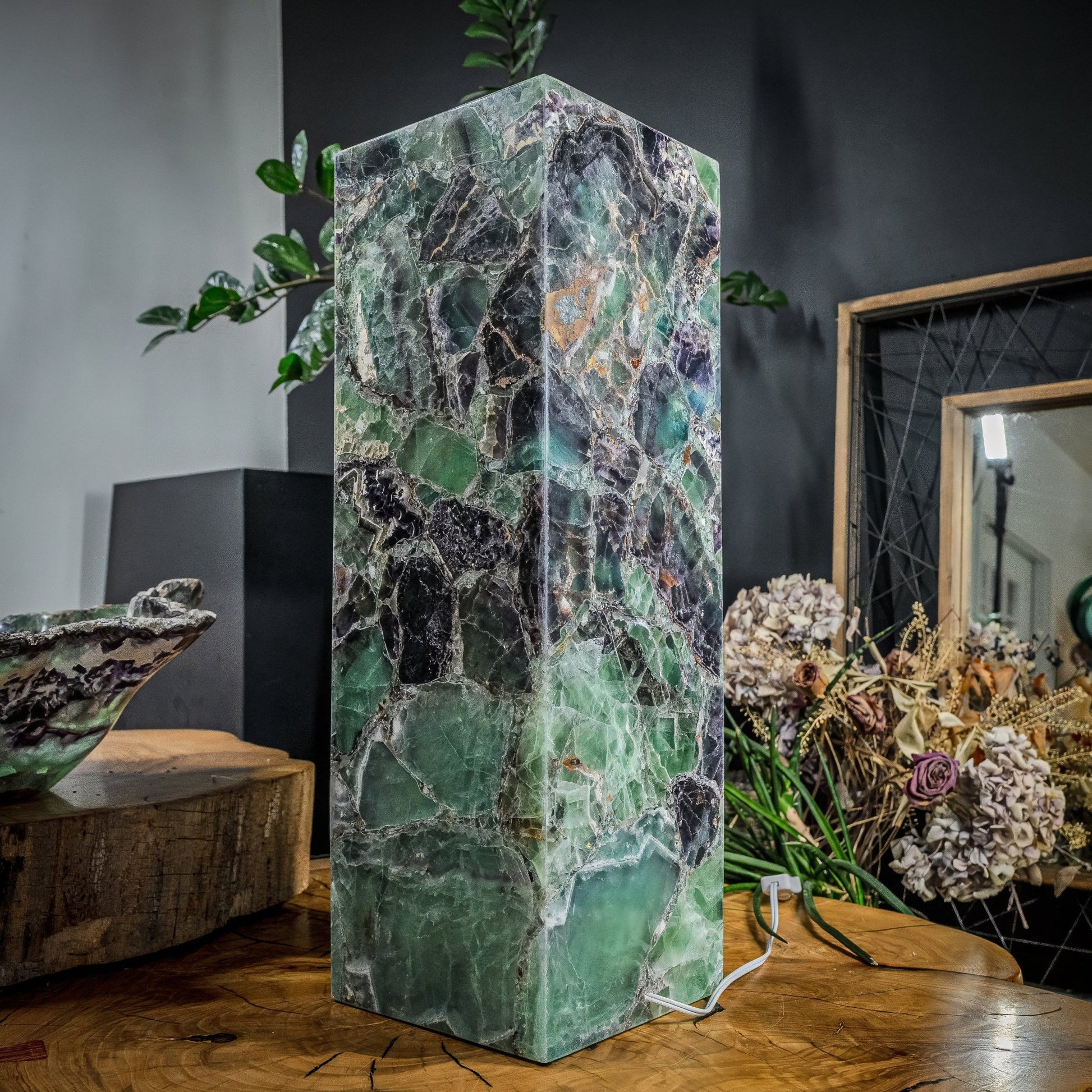 Fluorite Crystal Table Lamp (Medium Size) 3 - Armand’s Maison & Marché