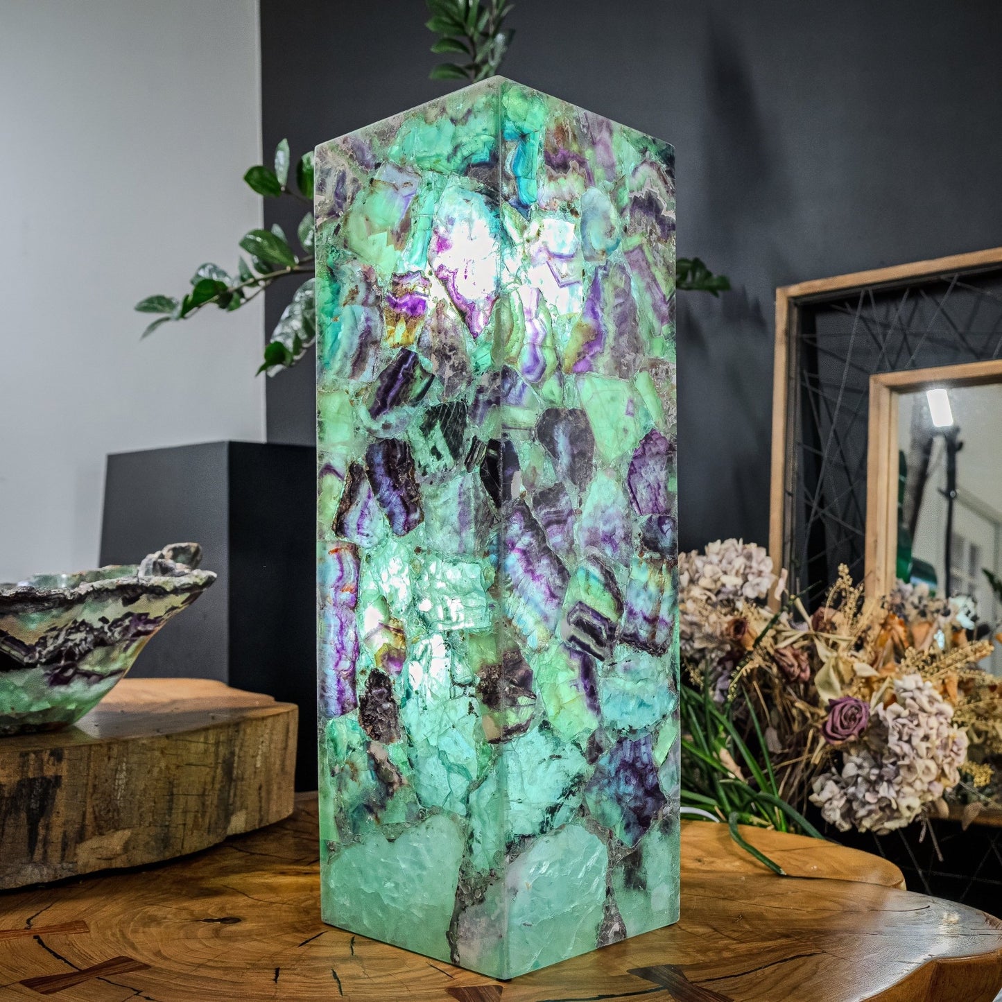 Fluorite Crystal Table Lamp (Medium Size) 3 - Armand’s Maison & Marché
