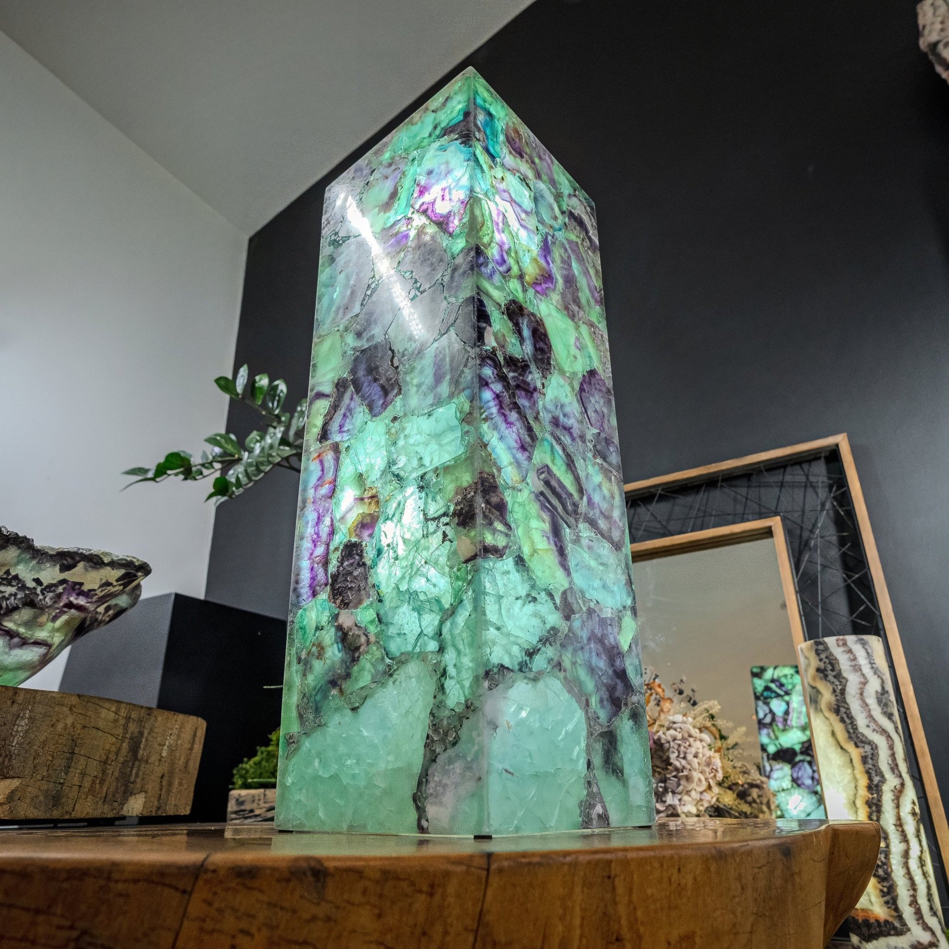 Fluorite Crystal Table Lamp (Medium Size) 3 - Armand’s Maison & Marché