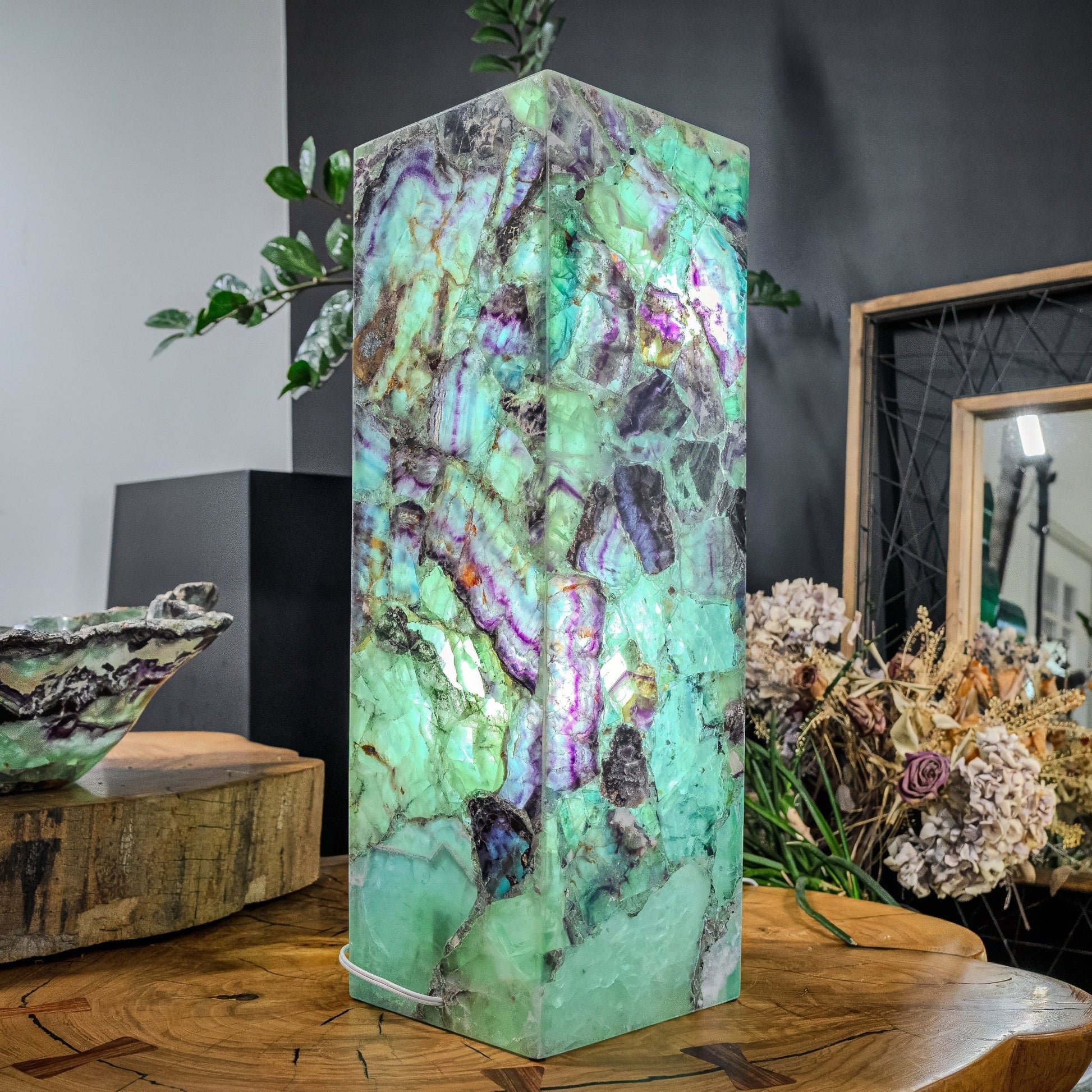 Fluorite Crystal Table Lamp (Medium Size) 3 - Armand’s Maison & Marché