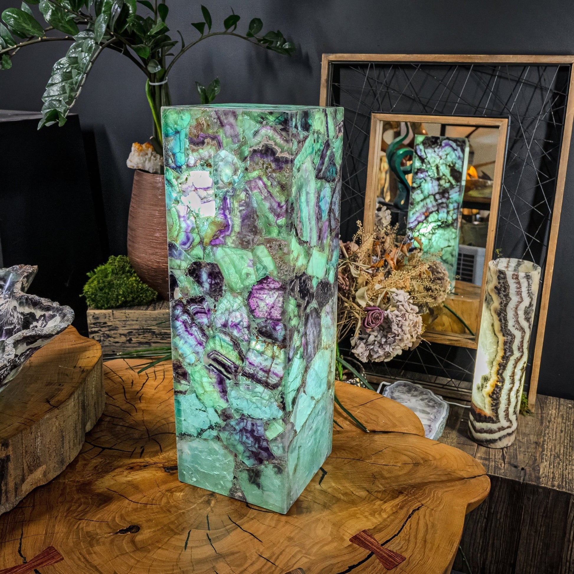 Fluorite Crystal Table Lamp (Medium Size) 3 - Armand’s Maison & Marché