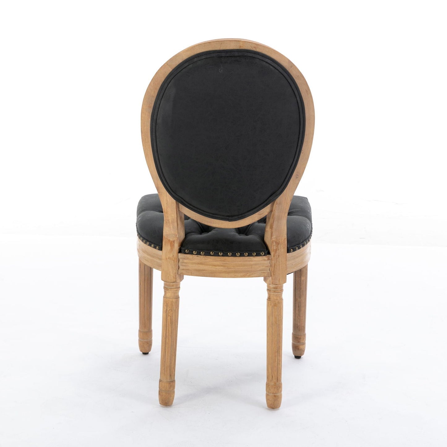 French Style Solid Wood Frame Antique Painting, Hand-Pulled Buckle Decoration Artificial Dining Chair With Nailhead Trim, Wood Legs - Armand’s Maison & Marché