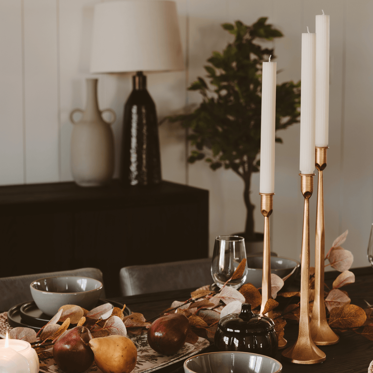 Gold Cast Iron Taper Candle Holders - Armand’s Maison & Marché