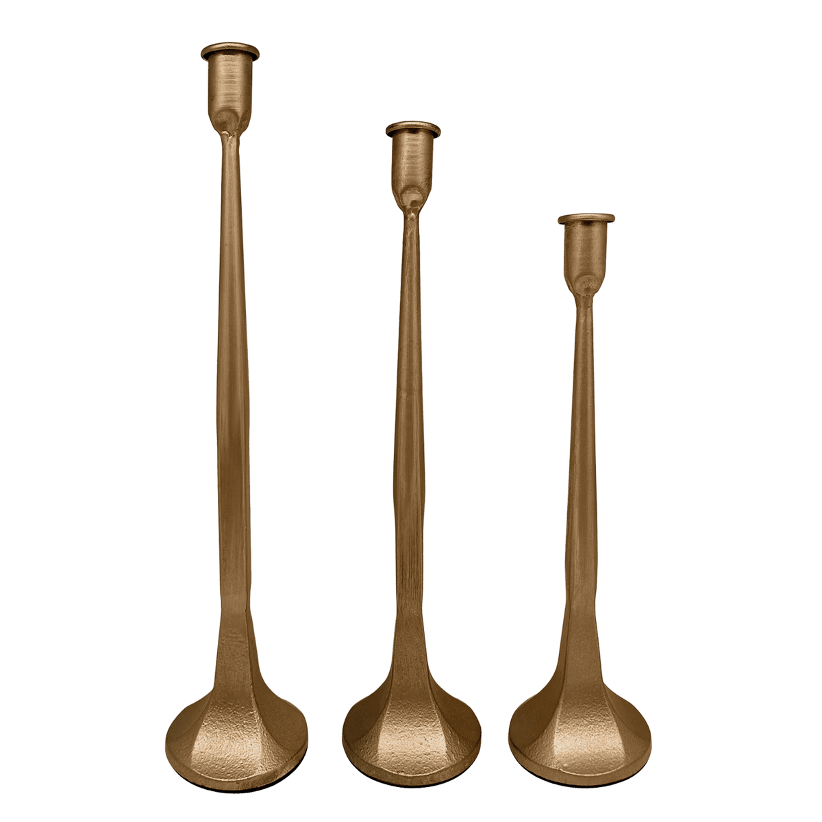 Gold Cast Iron Taper Candle Holders - Armand’s Maison & Marché