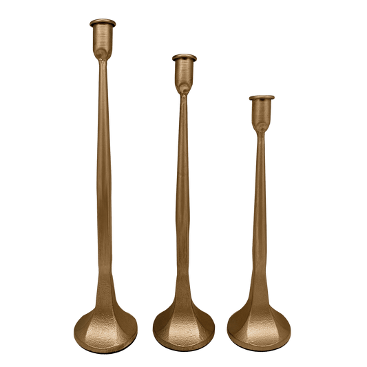 Gold Cast Iron Taper Candle Holders - Armand’s Maison & Marché