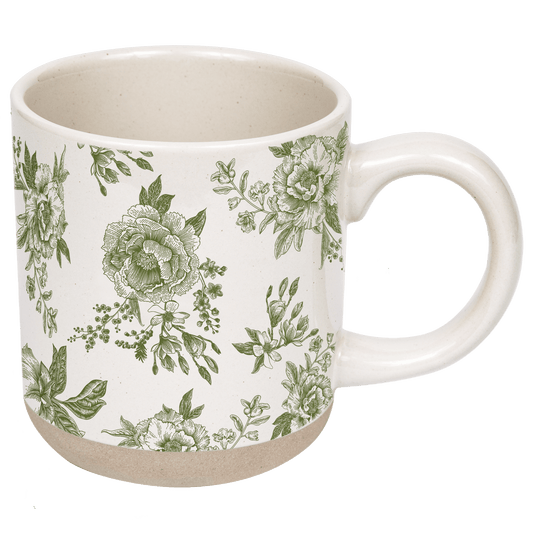 Green Delft 14 oz Stoneware Coffee Mug - Armand’s Maison & Marché