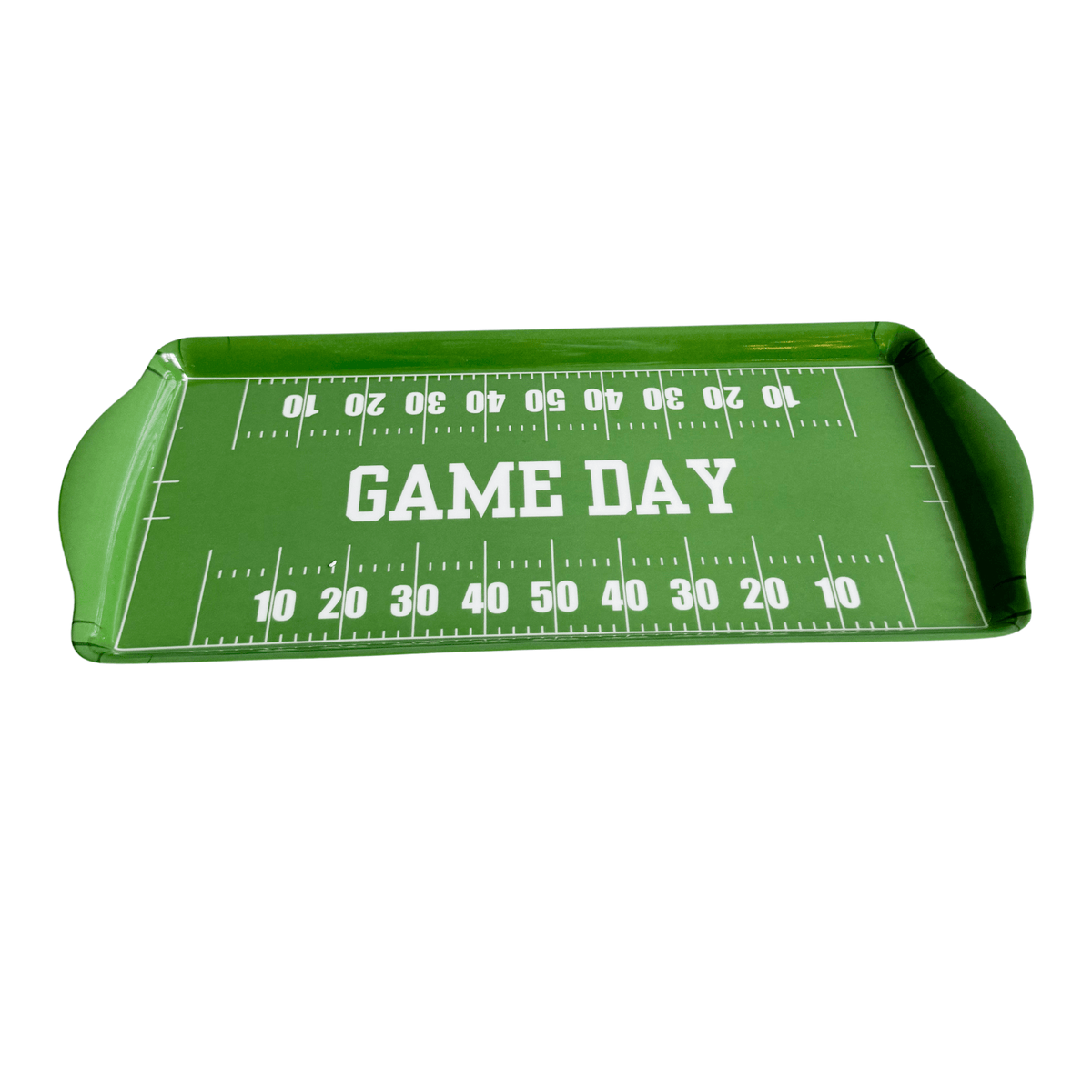 Green Football GameDay Melamine Tray for Appetizers & Tailgate Parties - Armand’s Maison & Marché