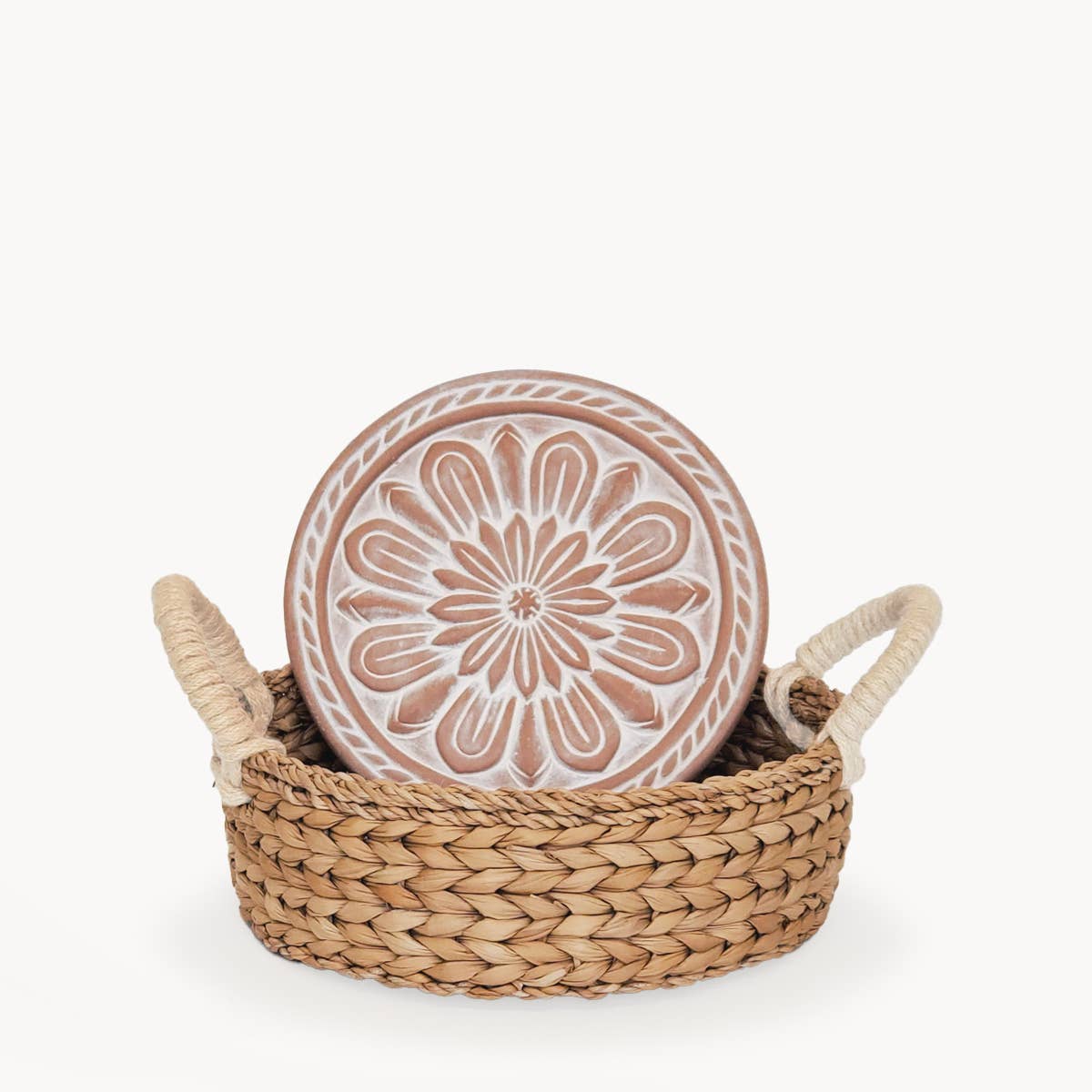 Handmade Bread Warmer & Wicker Basket - Vintage flower - Armand’s Maison & Marché