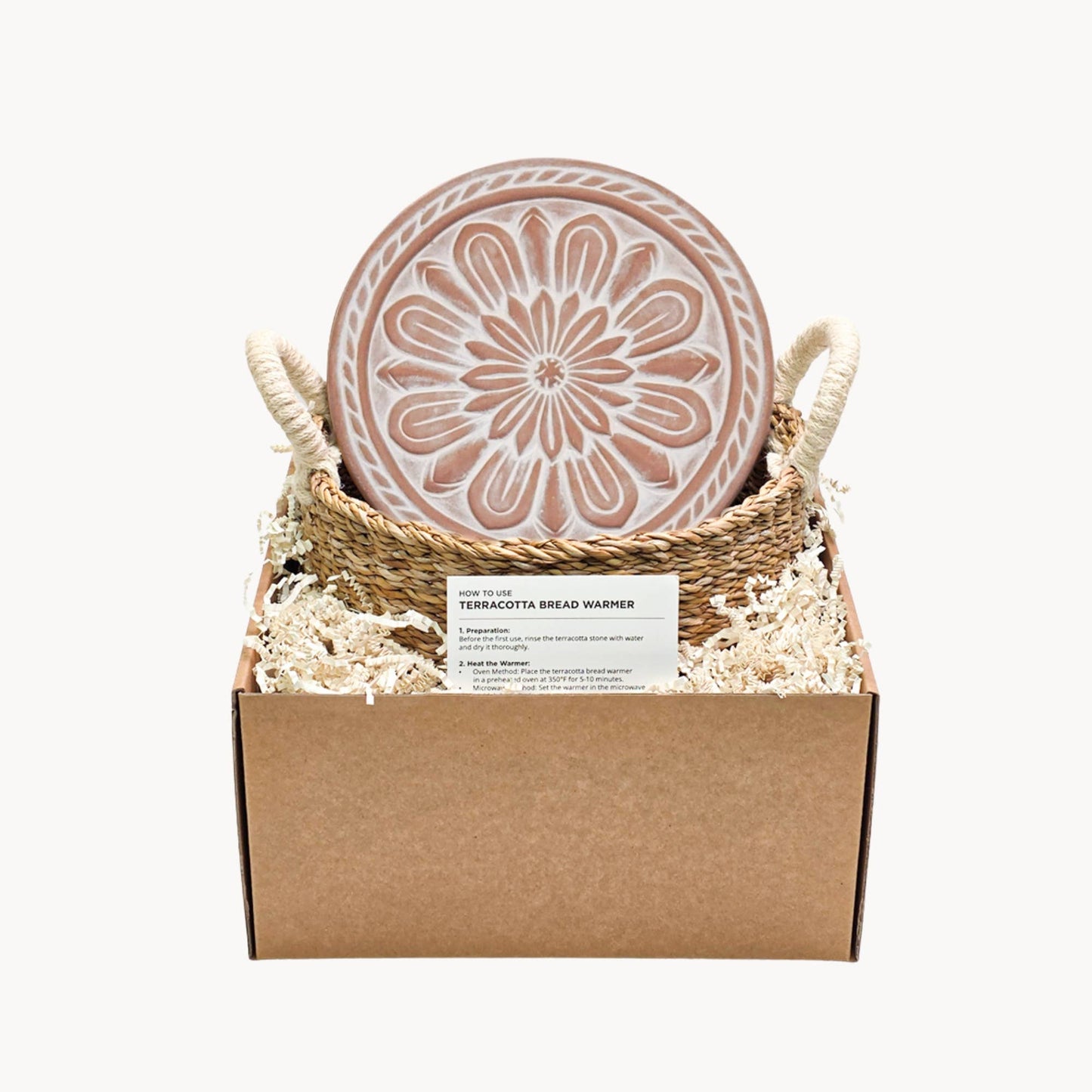 Handmade Bread Warmer & Wicker Basket - Vintage flower - Armand’s Maison & Marché