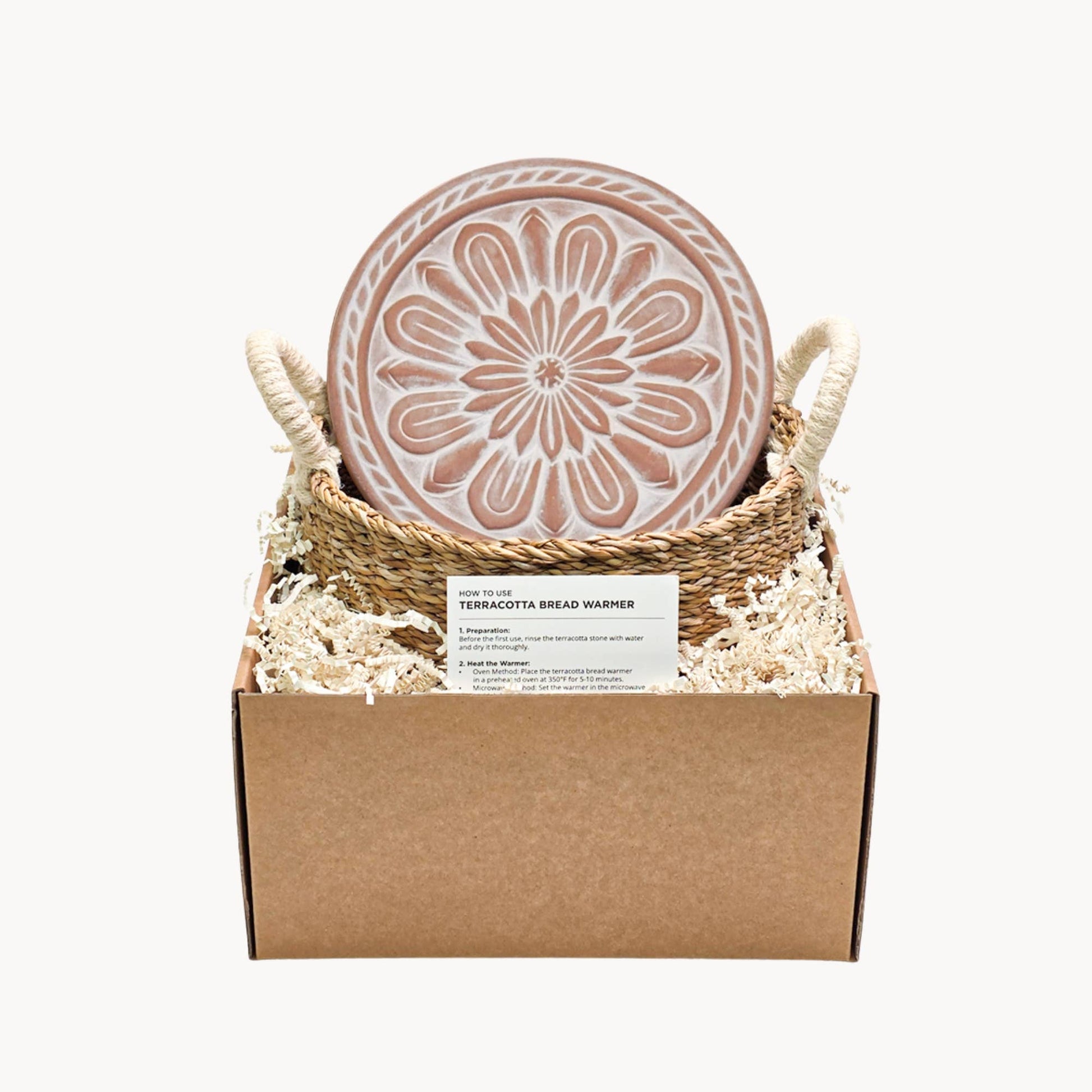 Handmade Bread Warmer & Wicker Basket - Vintage flower - Armand’s Maison & Marché