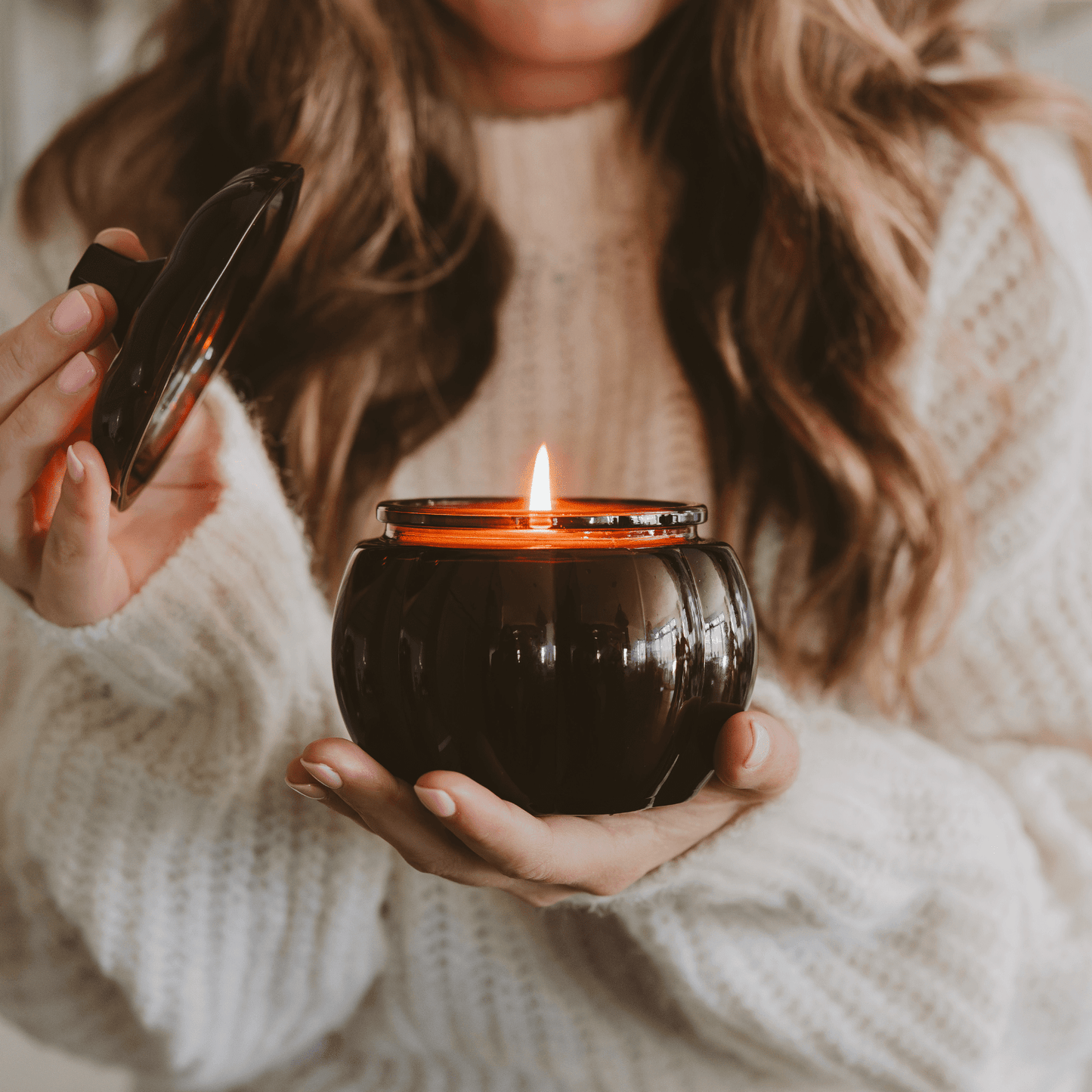Hello Fall Soy Candle - Amber Glass Pumpkin Jar - 20 oz - Armand’s Maison & Marché