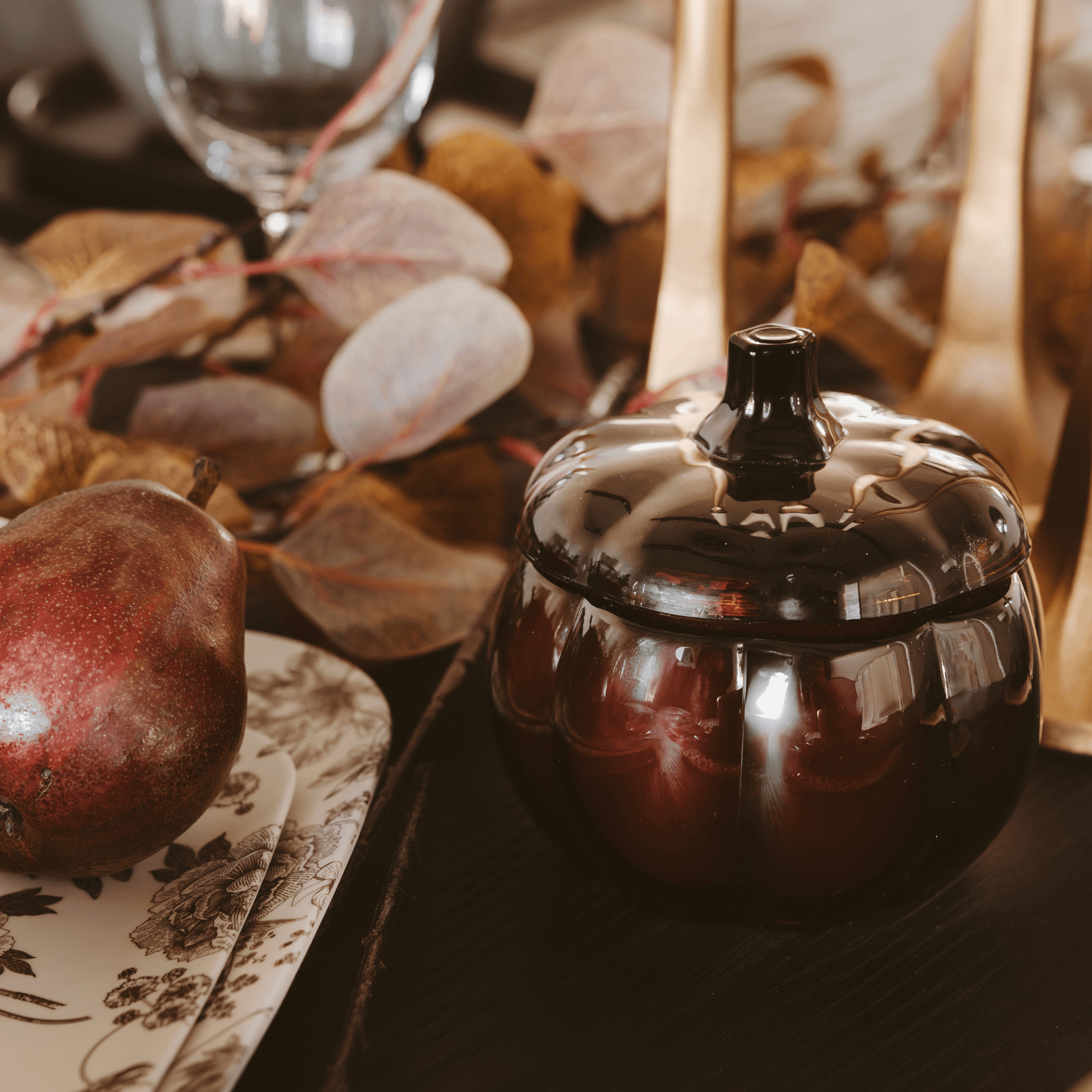 Hello Fall Soy Candle - Amber Glass Pumpkin Jar - 20 oz - Armand’s Maison & Marché