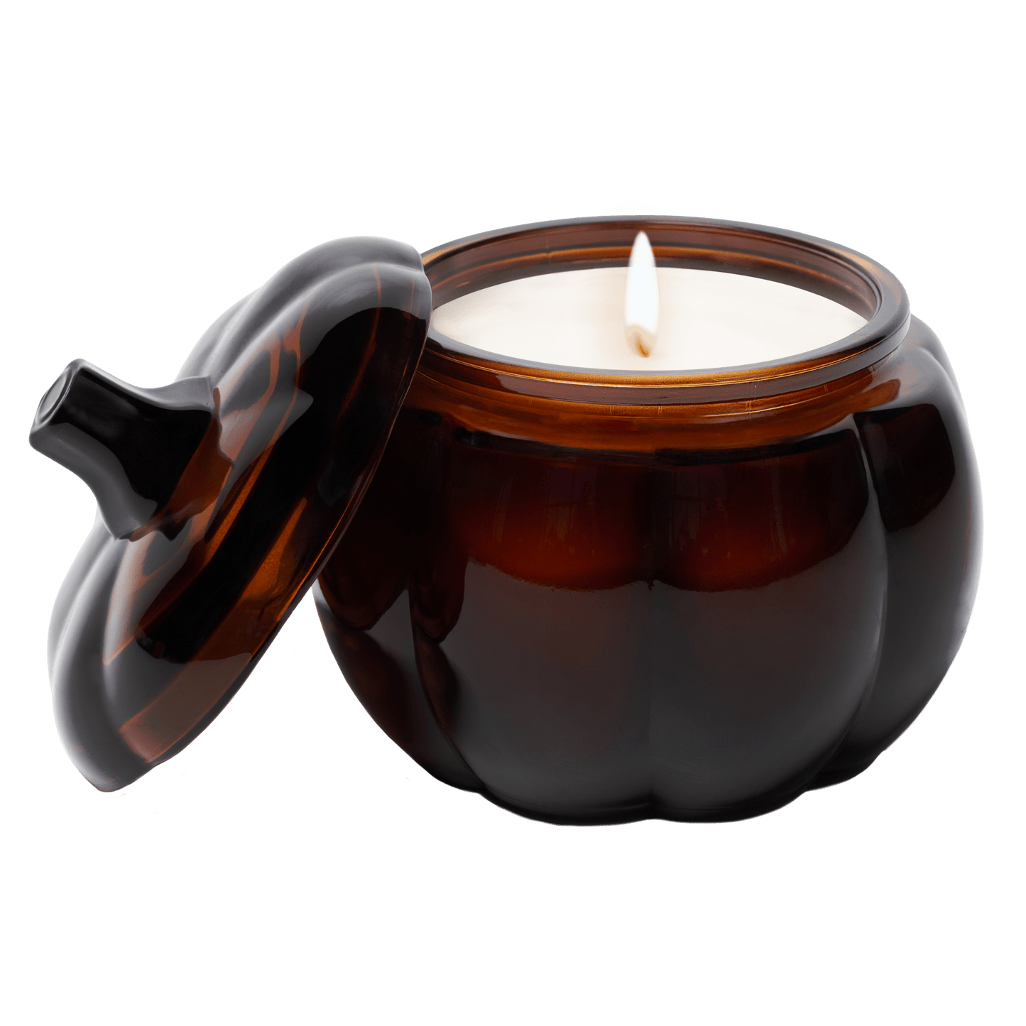 Hello Fall Soy Candle - Amber Glass Pumpkin Jar - 20 oz - Armand’s Maison & Marché