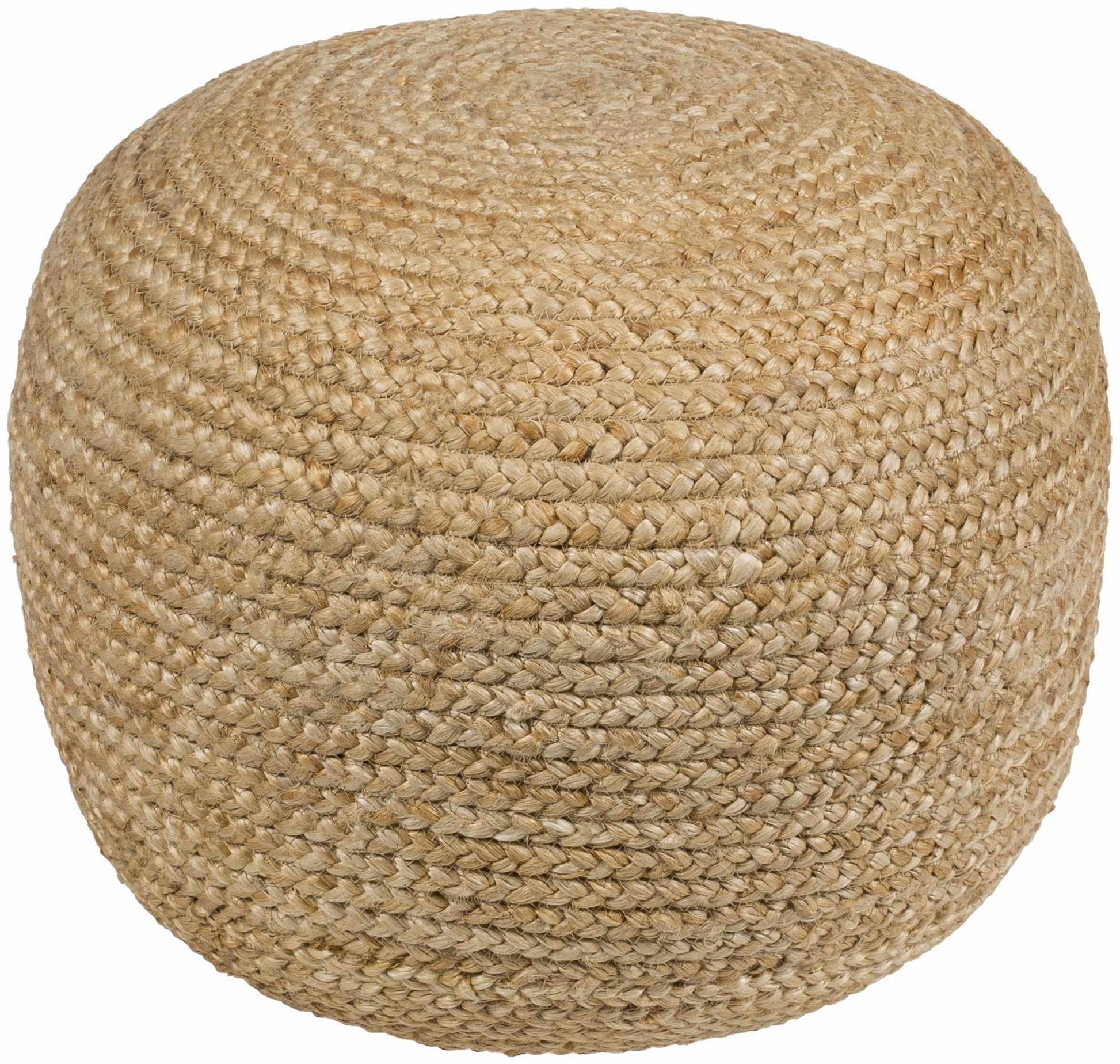 Kaumakani Knitted Jute Round Pouf - Armand’s Maison & Marché