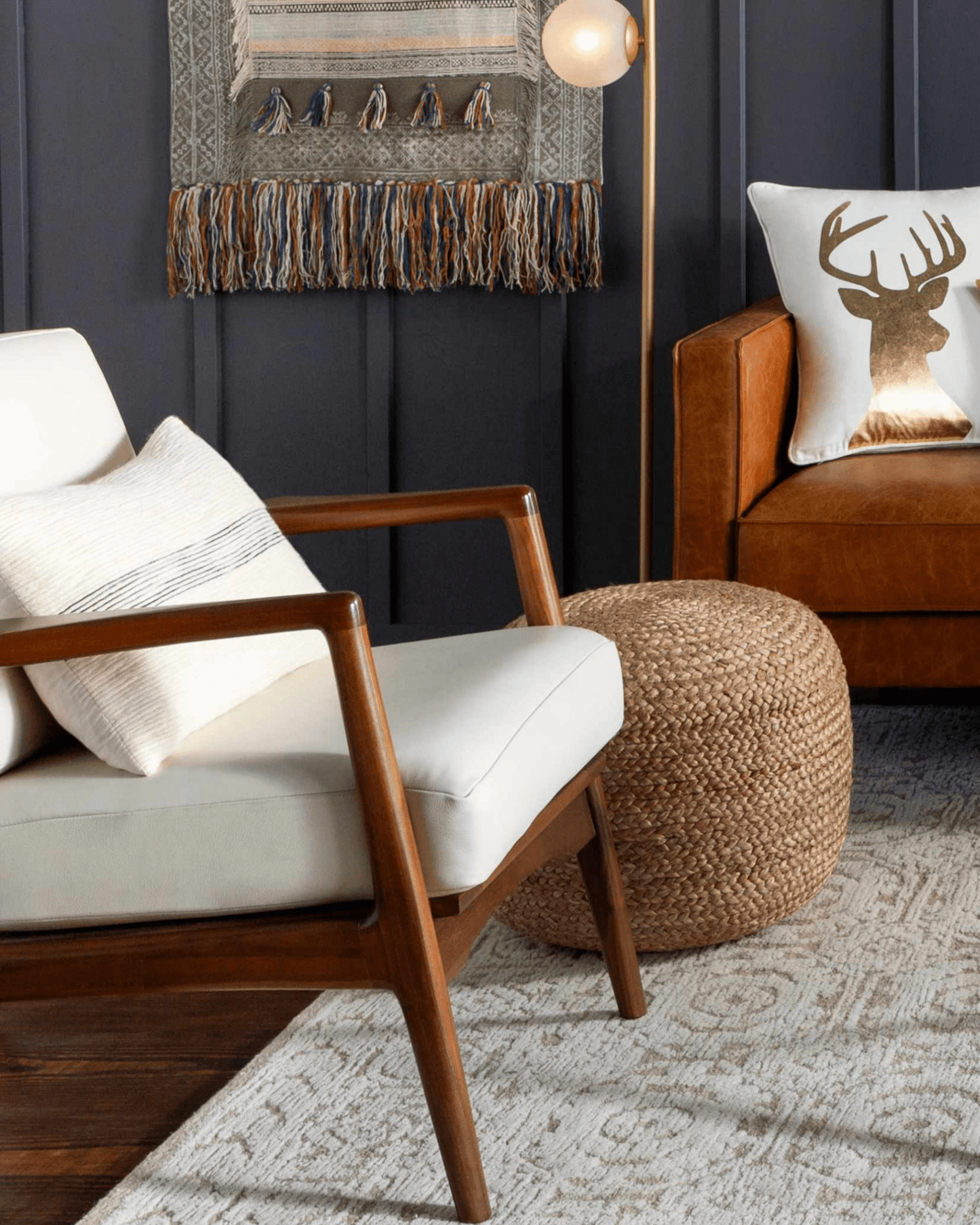 Kaumakani Knitted Jute Round Pouf - Armand’s Maison & Marché