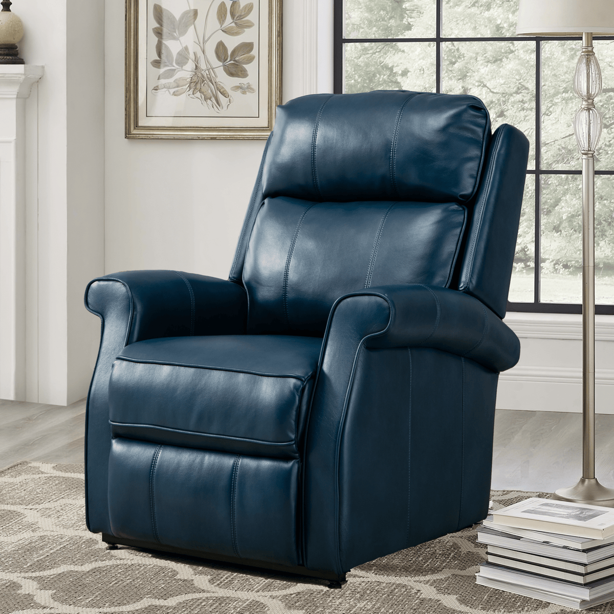 Landis Navy Blue Traditional Power Lift Recliner - Armand’s Maison & Marché