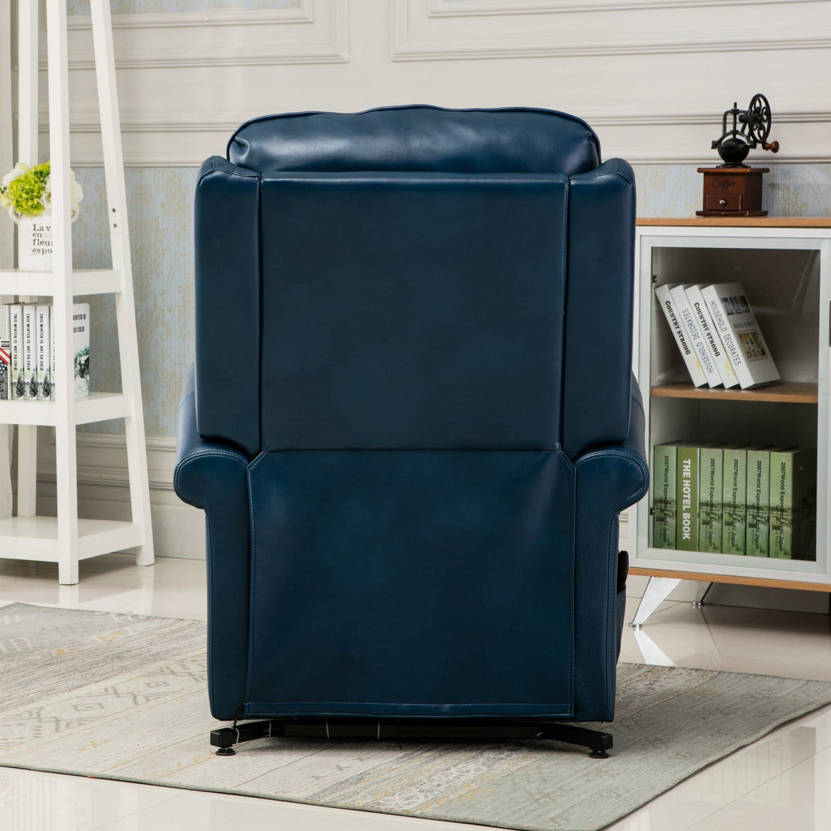 Landis Navy Blue Traditional Power Lift Recliner - Armand’s Maison & Marché