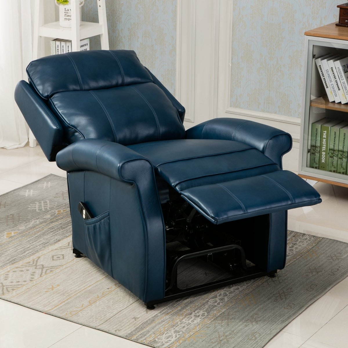 Landis Navy Blue Traditional Power Lift Recliner - Armand’s Maison & Marché