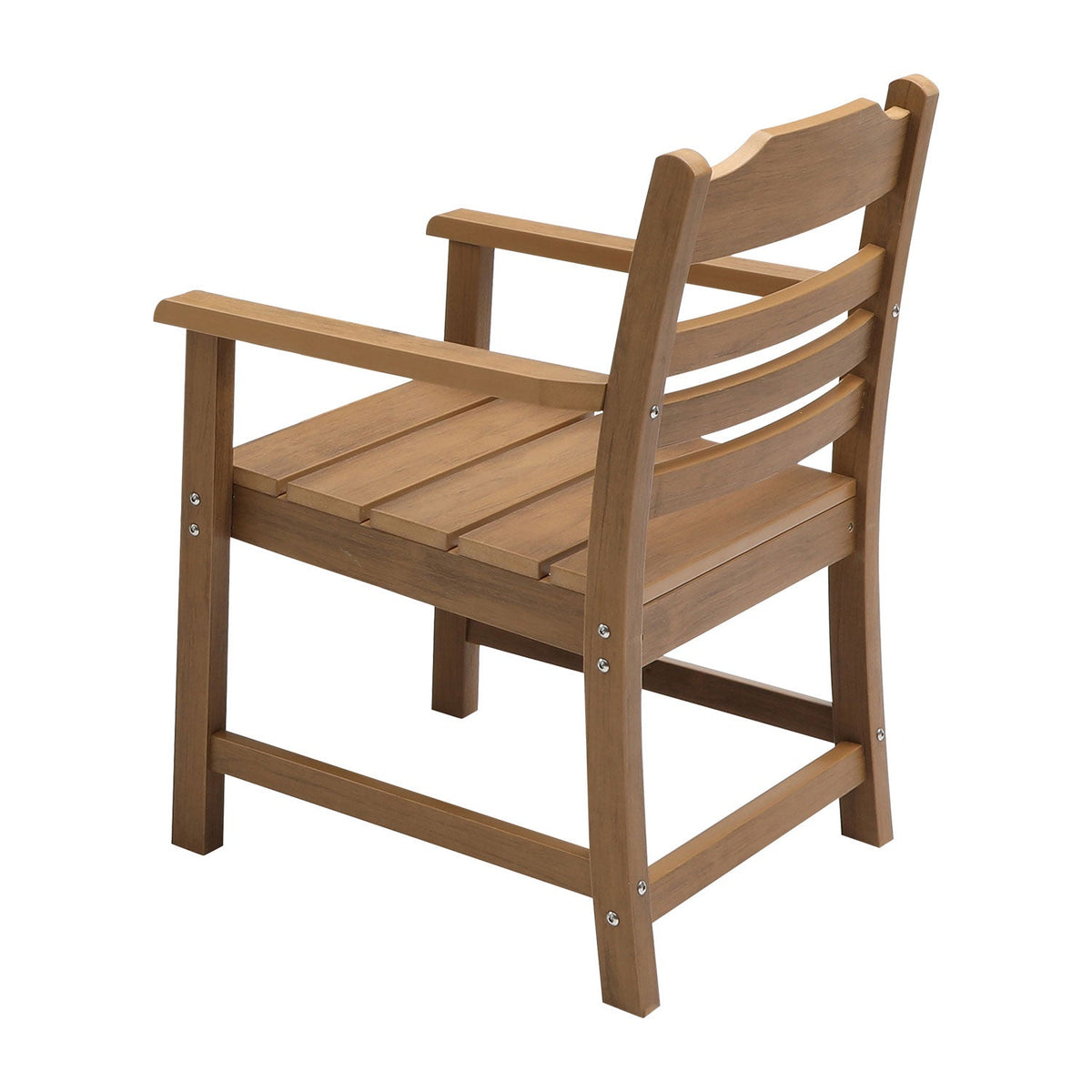 Light Teak Color Patio Dining Chairs with Arms – Set of 2 - Armand’s Maison & Marché