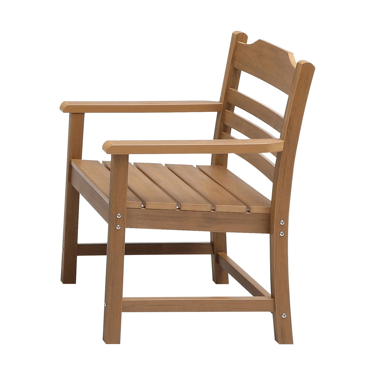 Light Teak Color Patio Dining Chairs with Arms – Set of 2 - Armand’s Maison & Marché