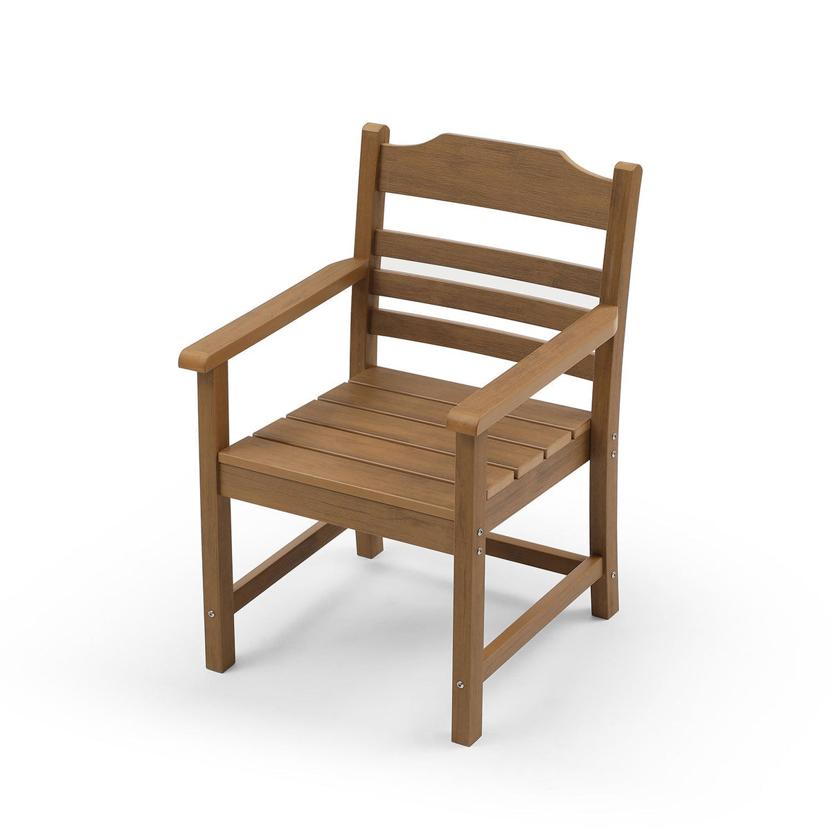 Light Teak Color Patio Dining Chairs with Arms – Set of 2 - Armand’s Maison & Marché