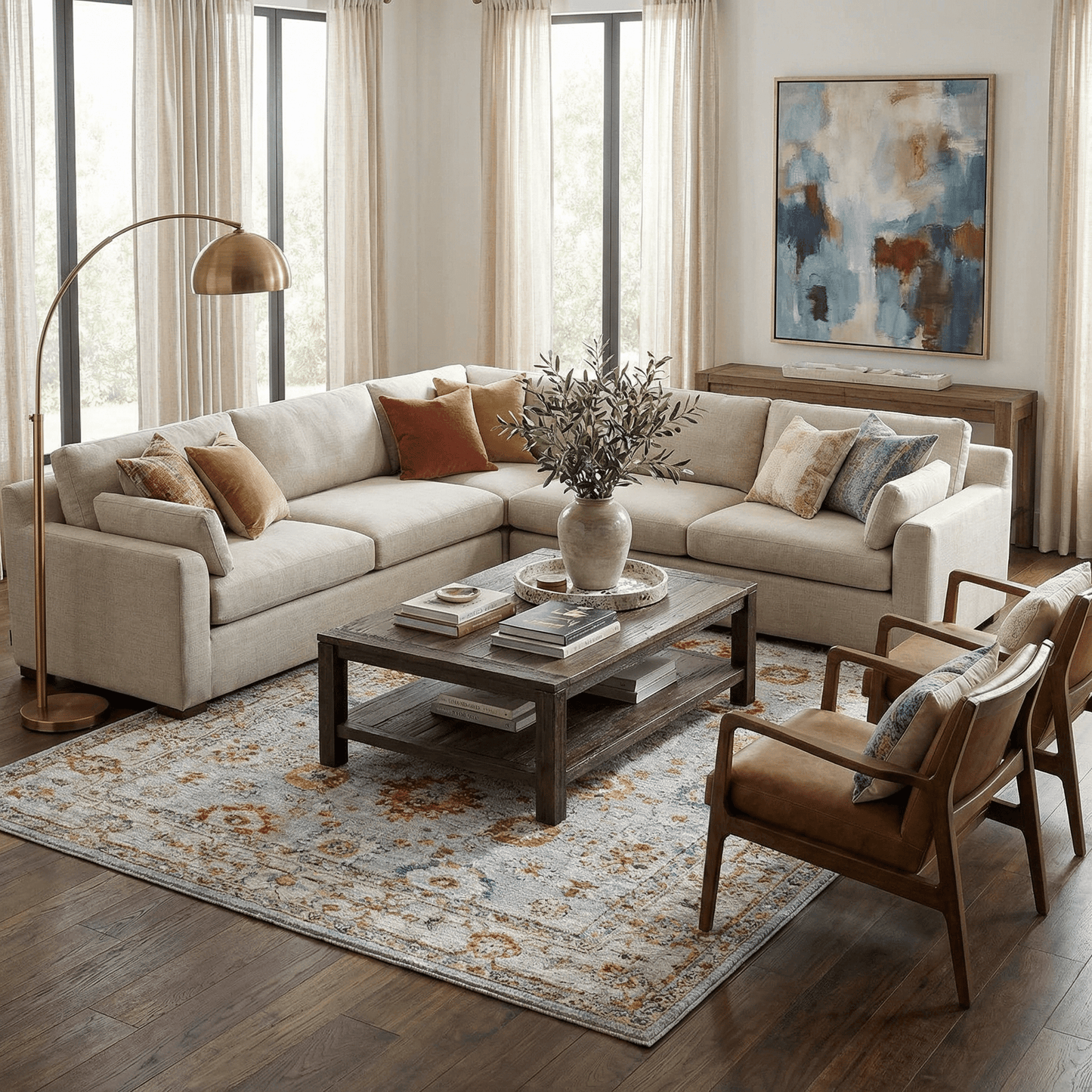 Luklukan Oushak Style Floral Rug - Armand’s Maison & Marché