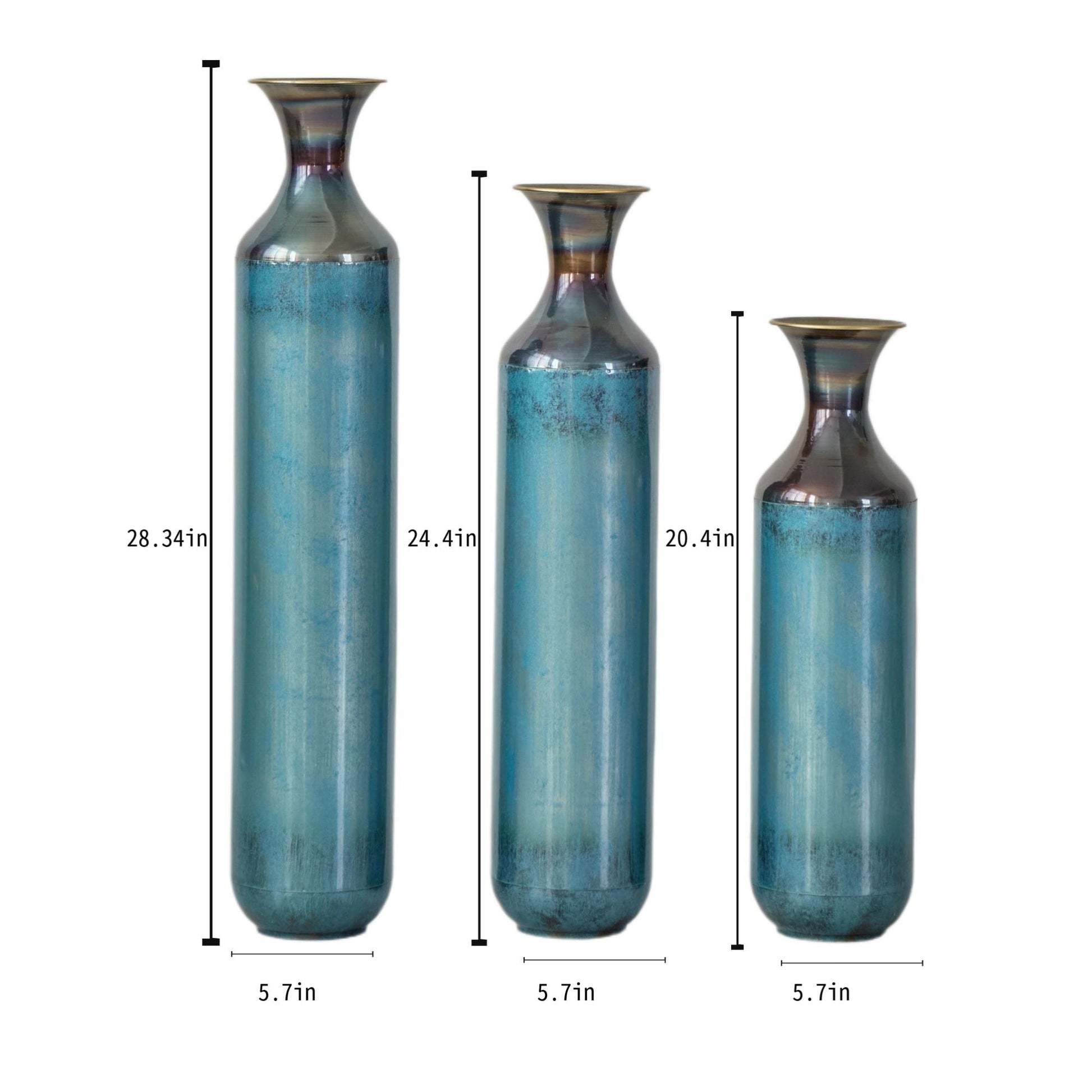 Modern Droplet Shaped Floor Vase Set, 3 Piece Home Decor - Armand’s Maison & Marché