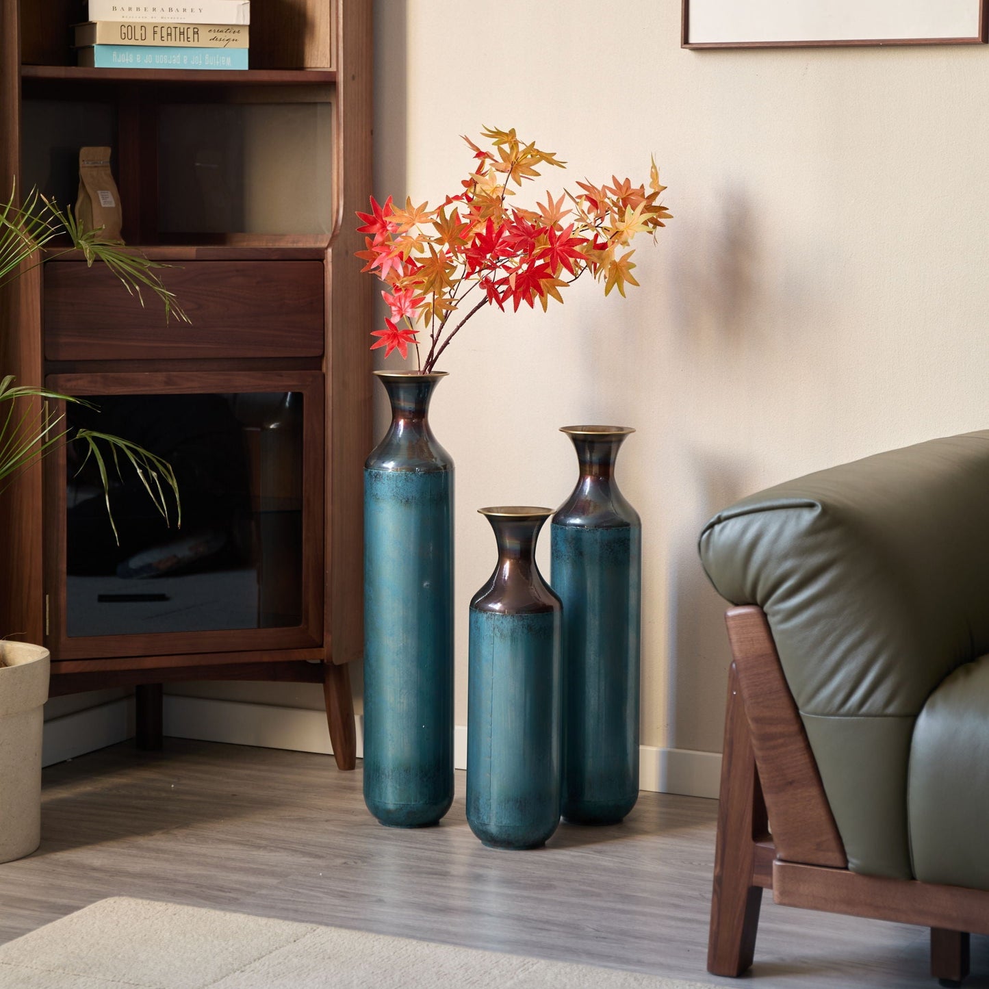 Modern Droplet Shaped Floor Vase Set, 3 Piece Home Decor - Armand’s Maison & Marché