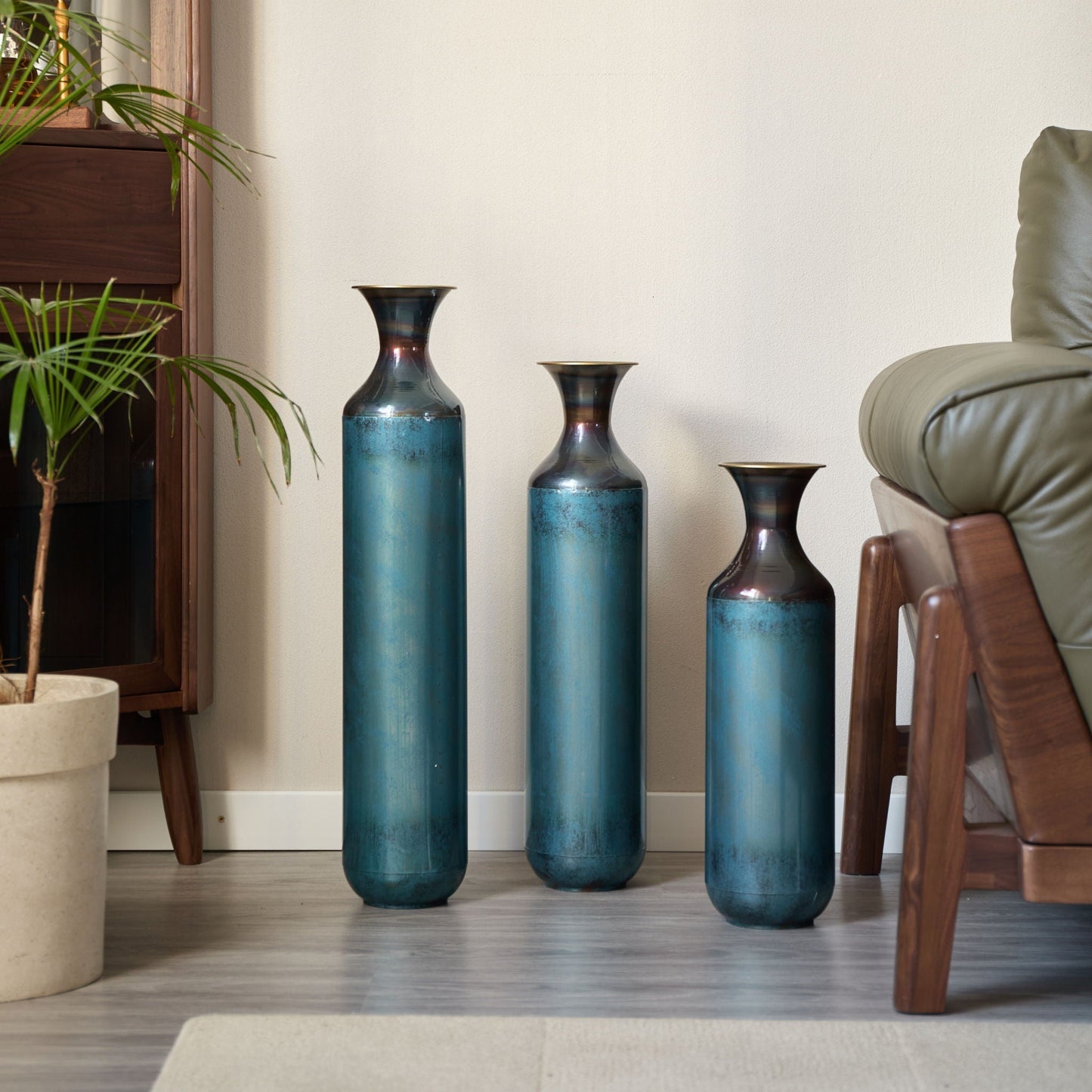 Modern Droplet Shaped Floor Vase Set, 3 Piece Home Decor - Armand’s Maison & Marché