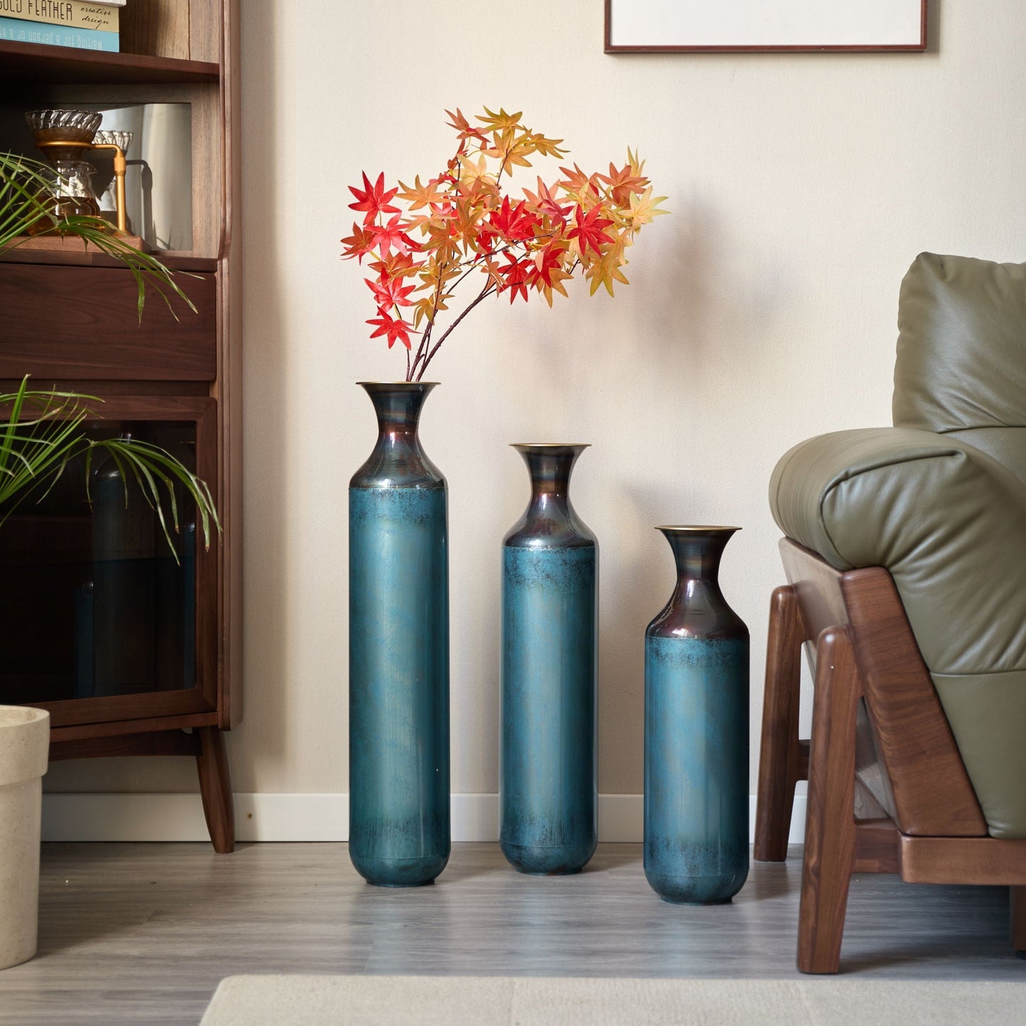 Modern Droplet Shaped Floor Vase Set, 3 Piece Home Decor - Armand’s Maison & Marché