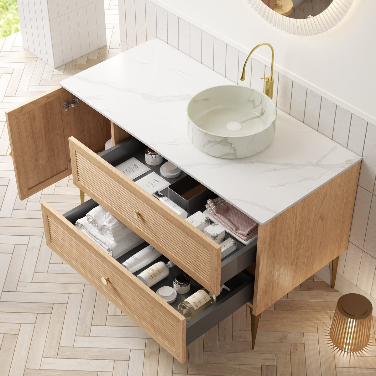 MUNIN 48" Coastal Bathroom Vanity with Vessel Sink - Armand’s Maison & Marché