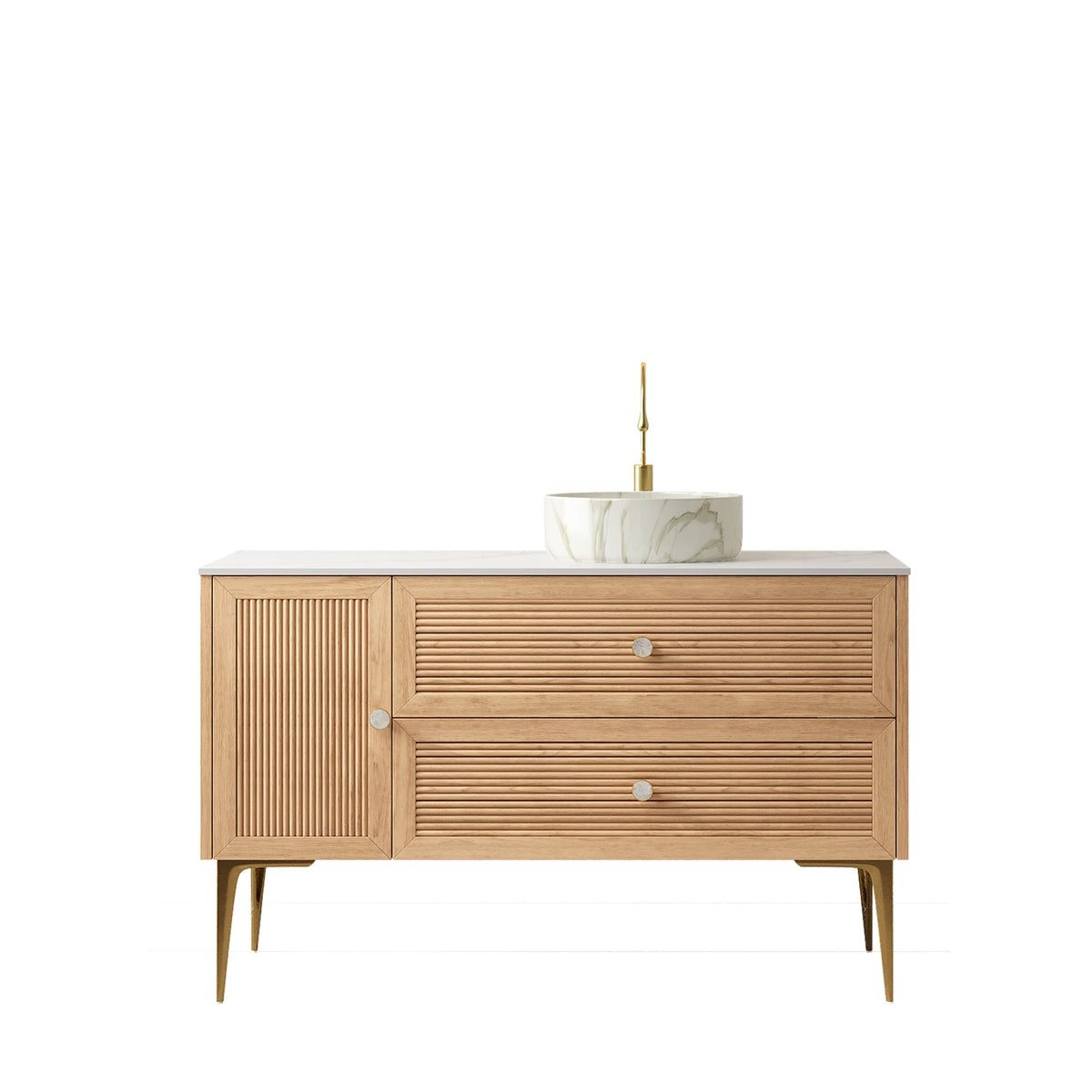 MUNIN 48" Coastal Bathroom Vanity with Vessel Sink - Armand’s Maison & Marché