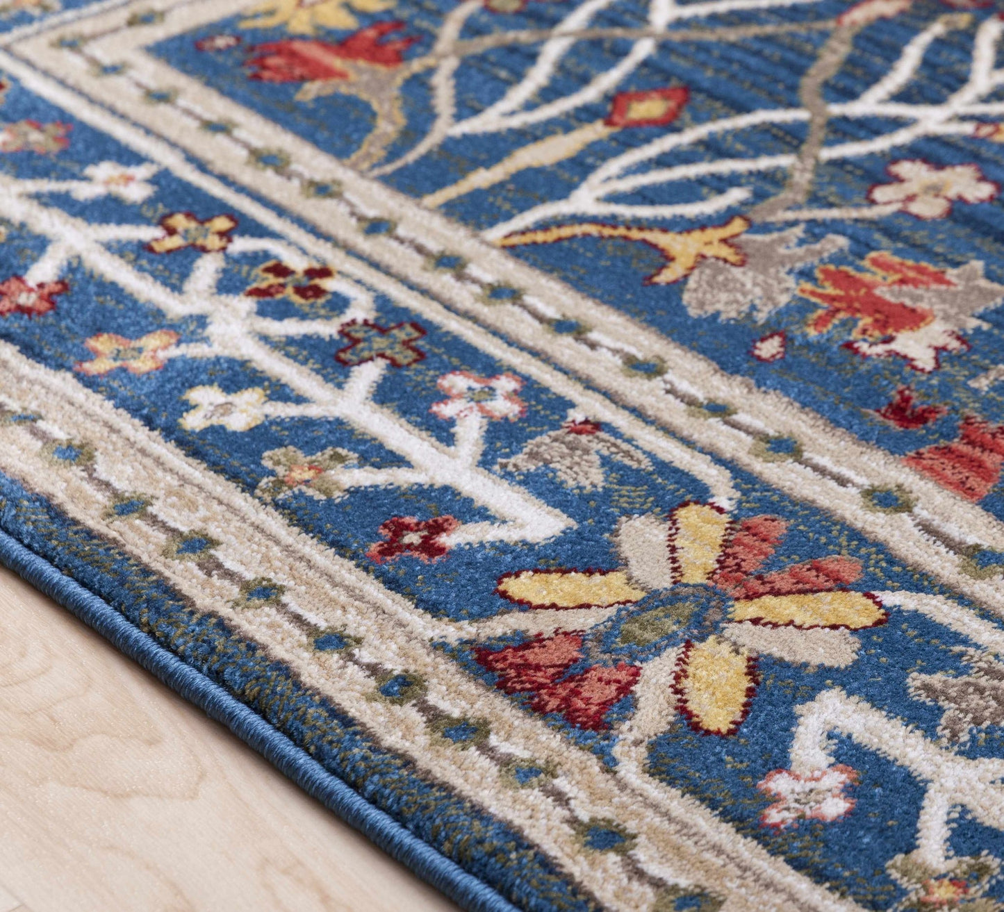 Neola Navy Blue Damask Area Rug - Armand’s Maison & Marché