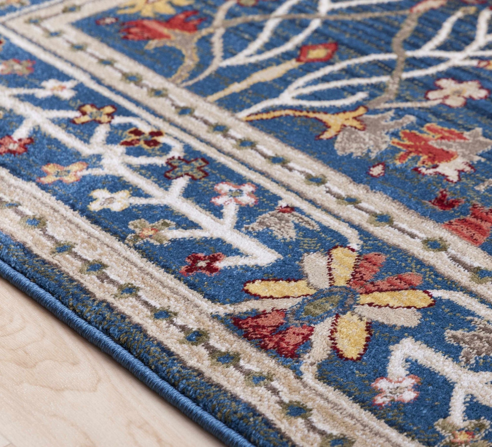 Neola Navy Blue Damask Area Rug - Armand’s Maison & Marché