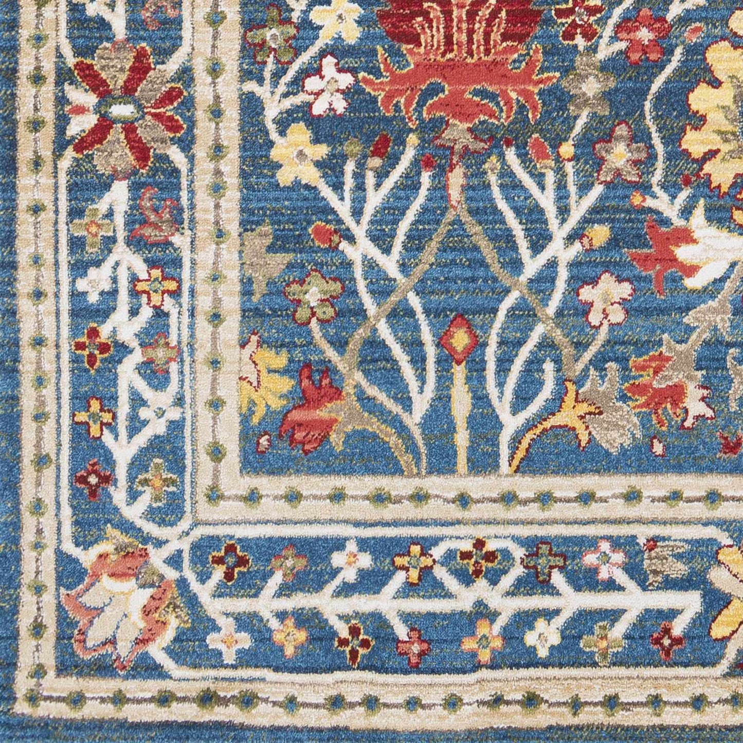 Neola Navy Blue Damask Area Rug - Armand’s Maison & Marché