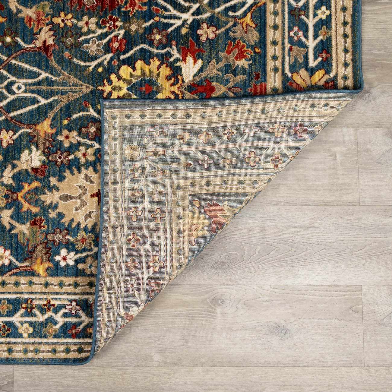 Neola Navy Blue Damask Area Rug - Armand’s Maison & Marché